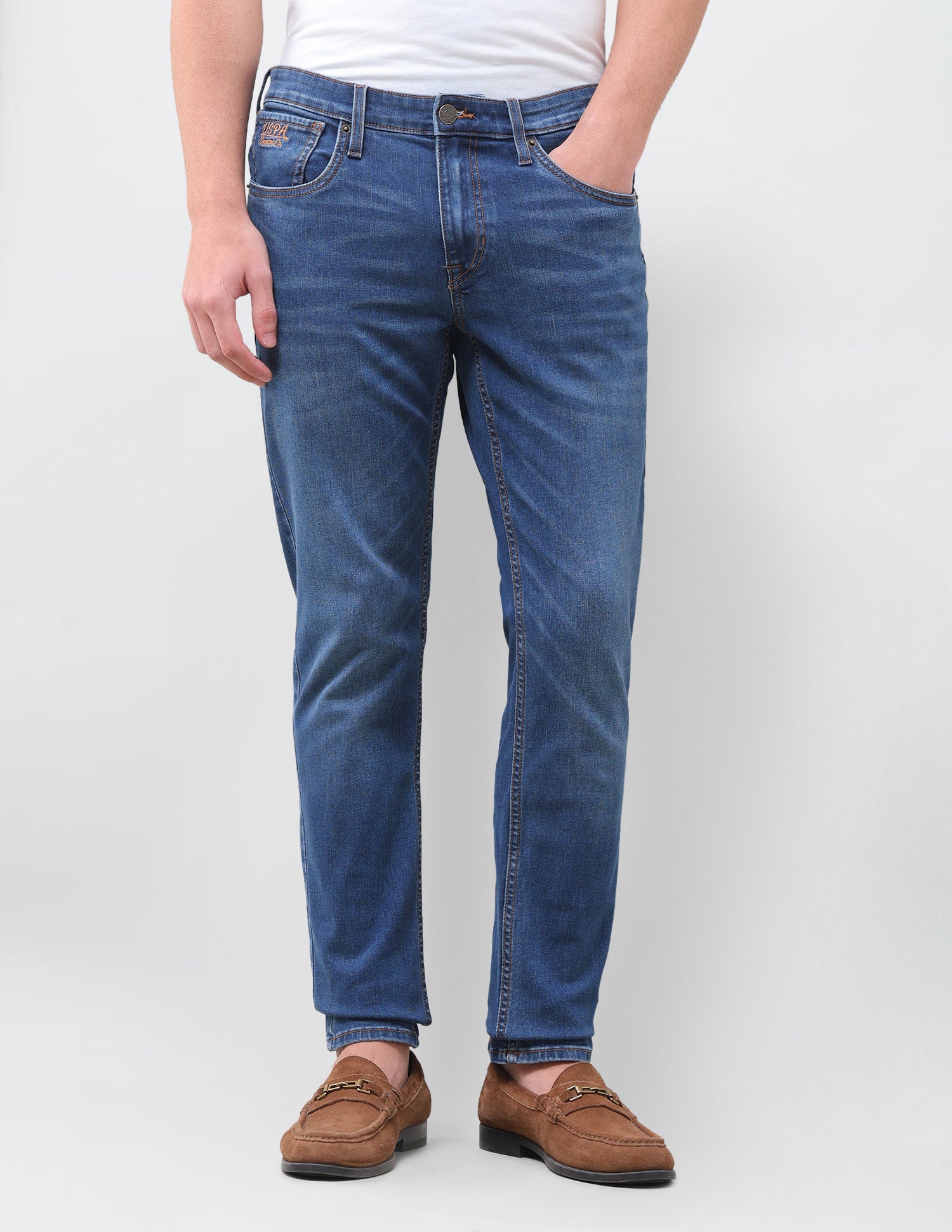 Brandon Slim-Tapered Fit Blue Jeans Indigo - U.S. Polo Assn. India | Large