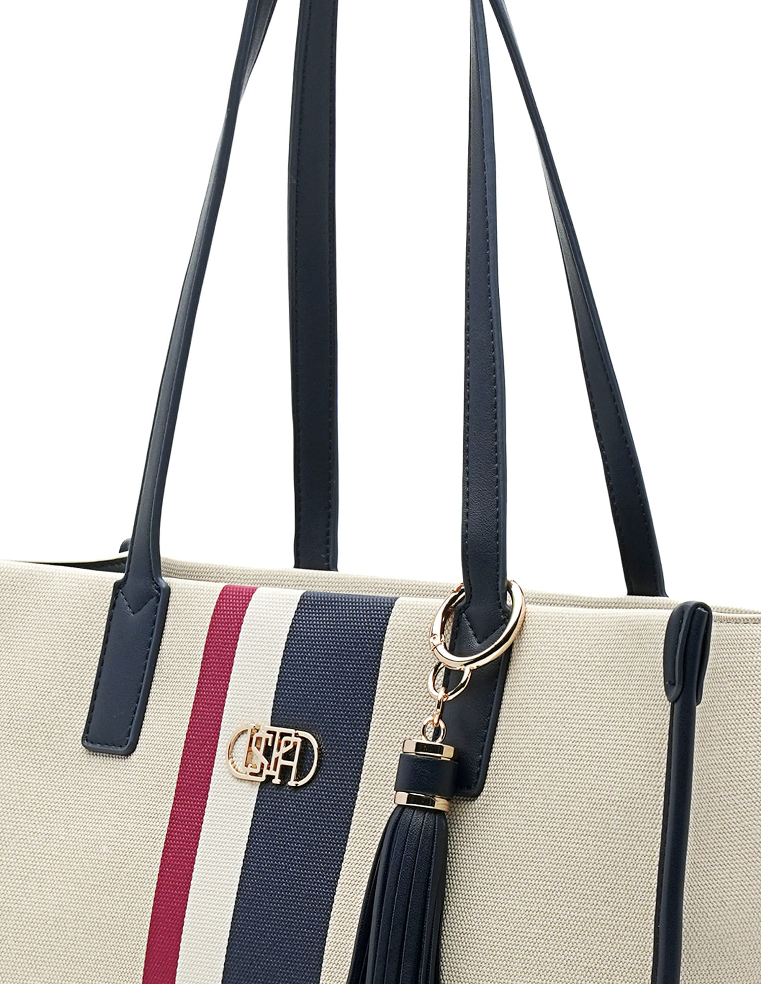Valour Striped Tote Bag Beige - U.S. Polo Assn. India | Large
