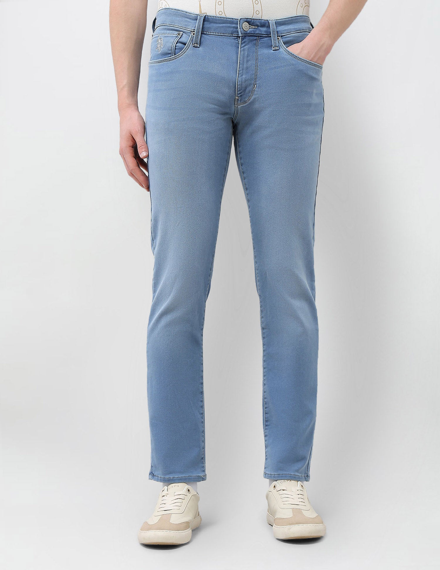 Mid Rise Brandon Slim-Tapered Fit Jeans Light Blue - U.S. Polo Assn. India | Large
