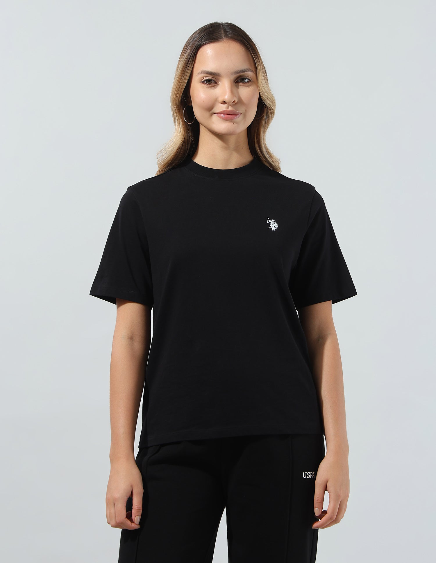Solid Regular Fit T-Shirt Black - U.S. Polo Assn. India | Large