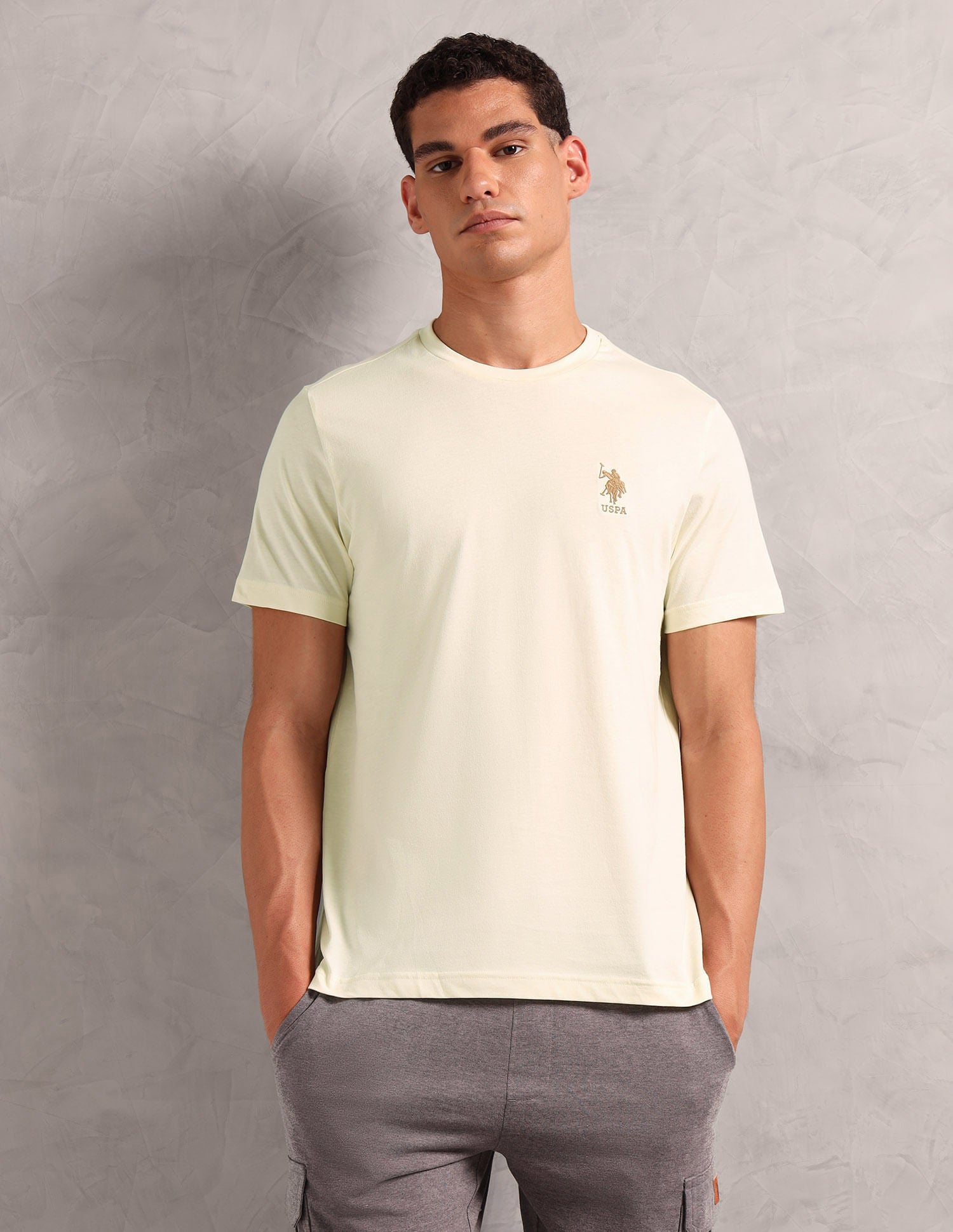 Pure Cotton Comfort Fit I633 Lounge T-Shirt - Pack Of 1 Off White - U.S. POLO ASSN. | Large