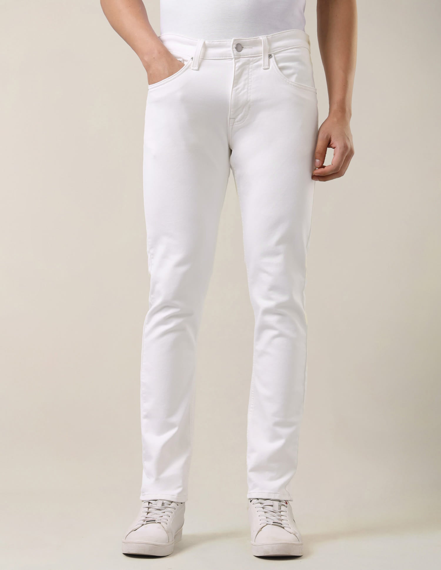 Brandon Slim Tapered Fit White Jeans White - U.S. Polo Assn. India | Large