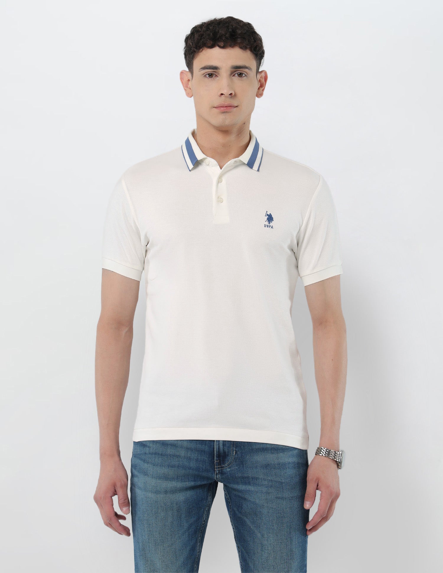 Solid Regular Fit Polo Shirt White - U.S. POLO ASSN. | Large