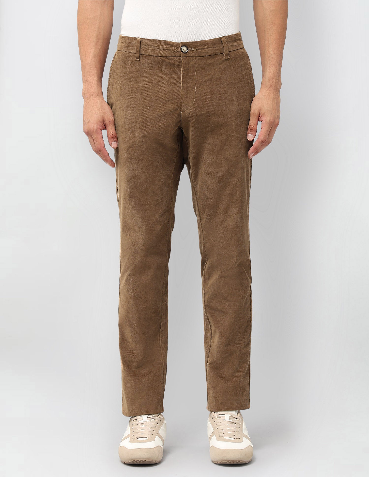 Denver Slim Fit Corduroy Trousers Tan - U.S. POLO ASSN. | Large
