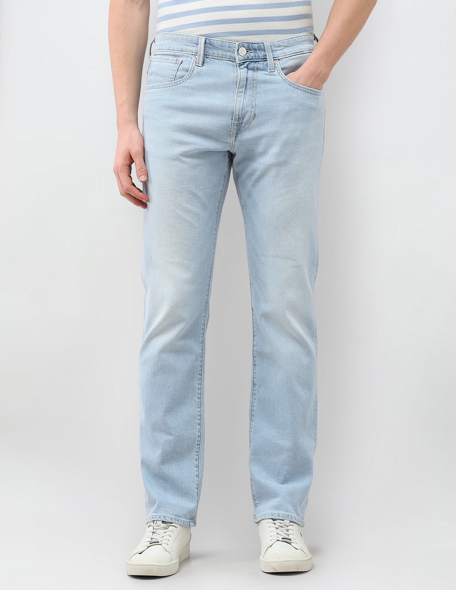 Harold Slim Straight Fit Blue Jeans Light Blue - U.S. Polo Assn. India | Large