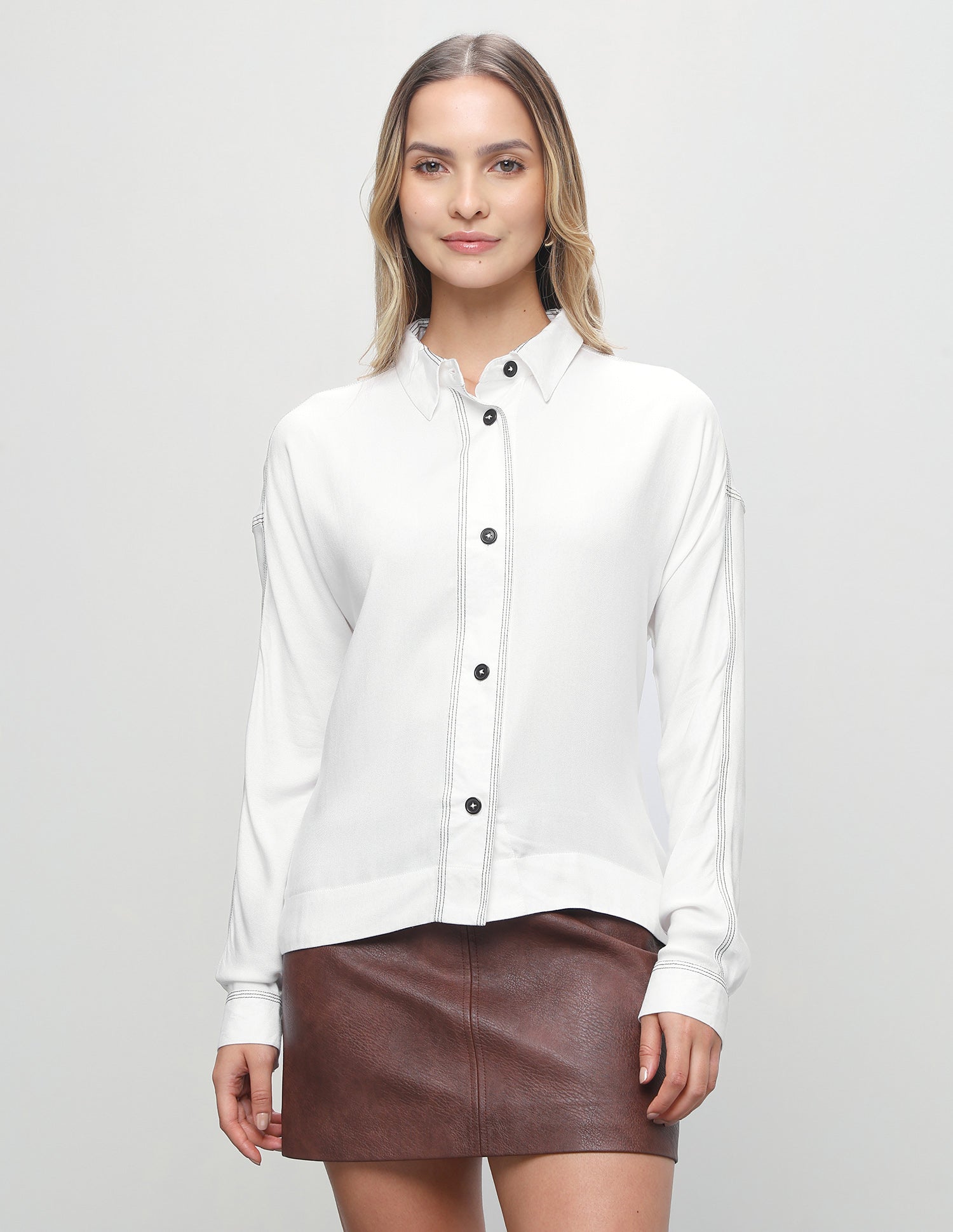 Solid Regular Fit Shirt Off White - U.S. Polo Assn. India | Large