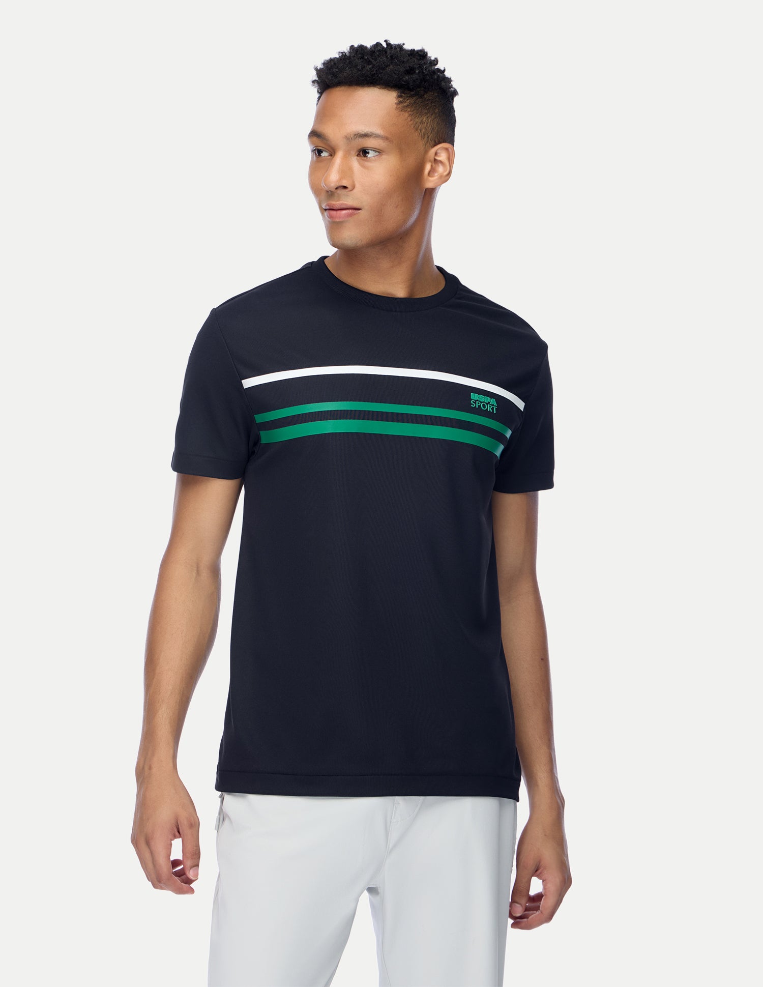 Horizontal Striped Regular Fit Active T-Shirt Navy - U.S. Polo Assn. India | Large