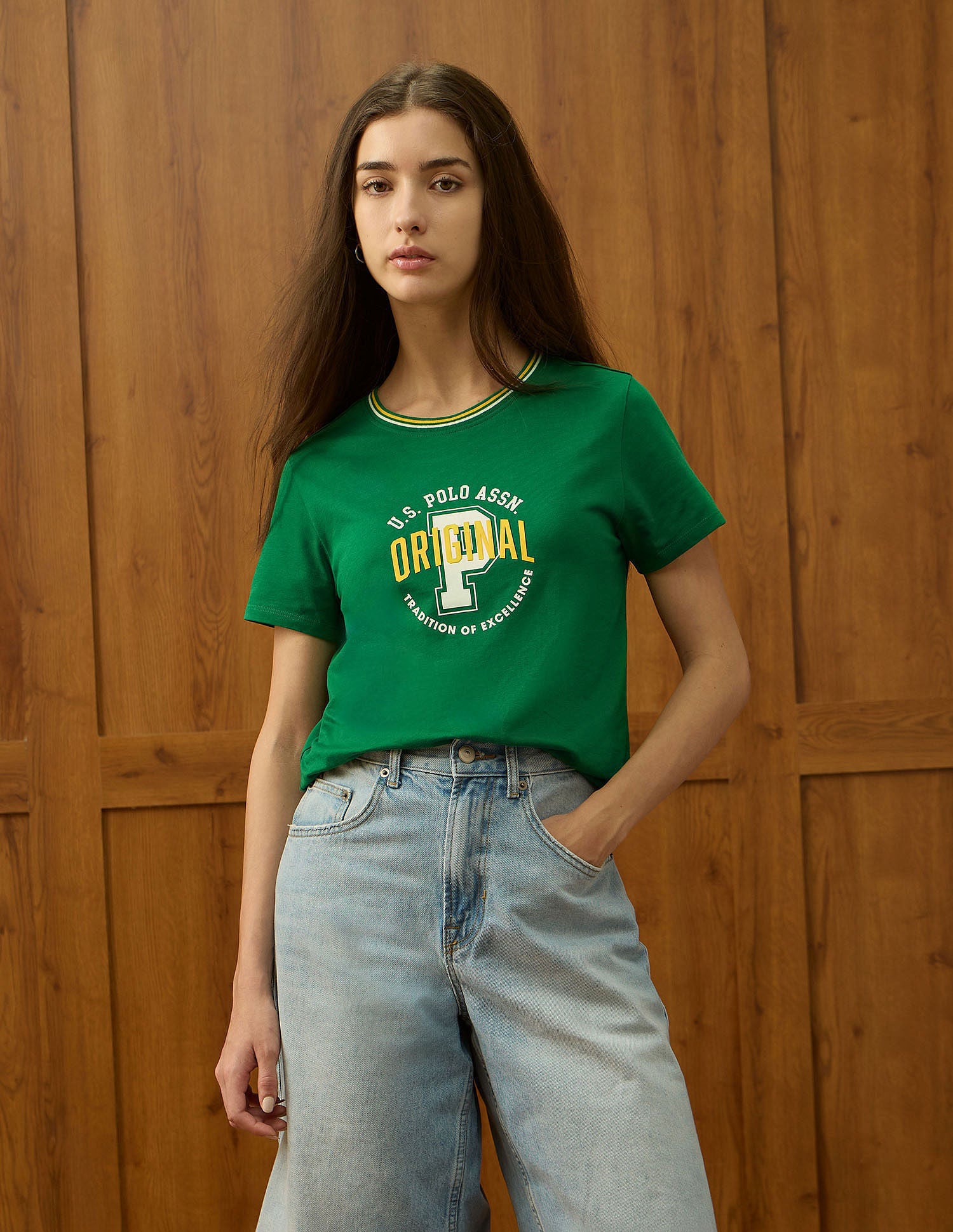 Regular Fit Brand Printed T-Shirt Green - U.S. POLO ASSN. | Large