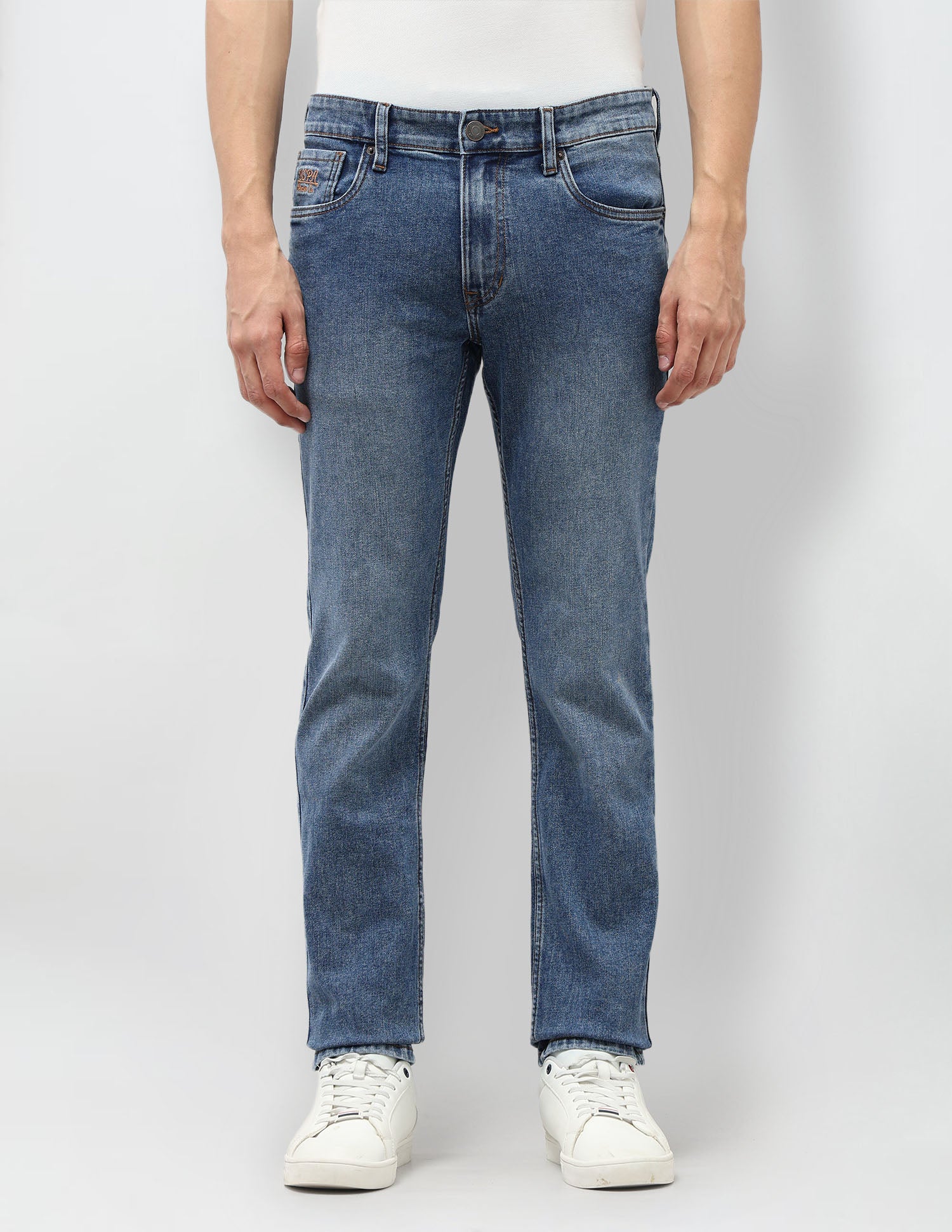 Brandon Slim Tapered Fit Blue Jeans Blue - U.S. Polo Assn. India | Large