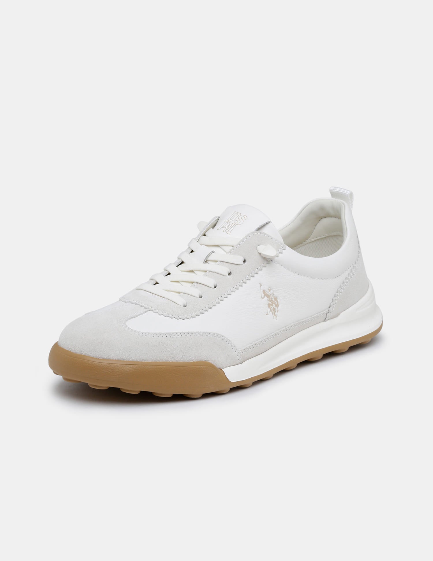 Round Toe Lace Ups Cedric Sneakers White - U.S. Polo Assn. India | Large