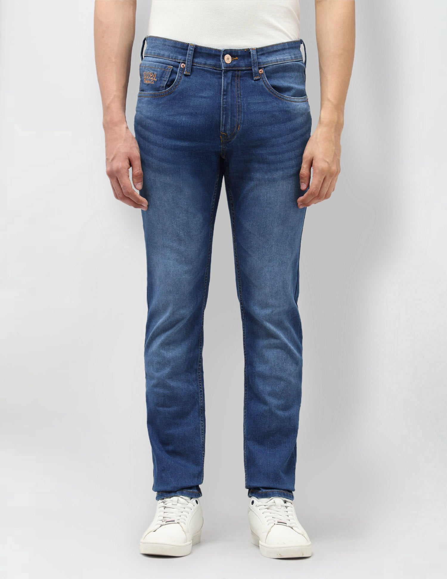 Brandon Slim Tapered Fit Blue Jeans Blue - U.S. Polo Assn. India | Large