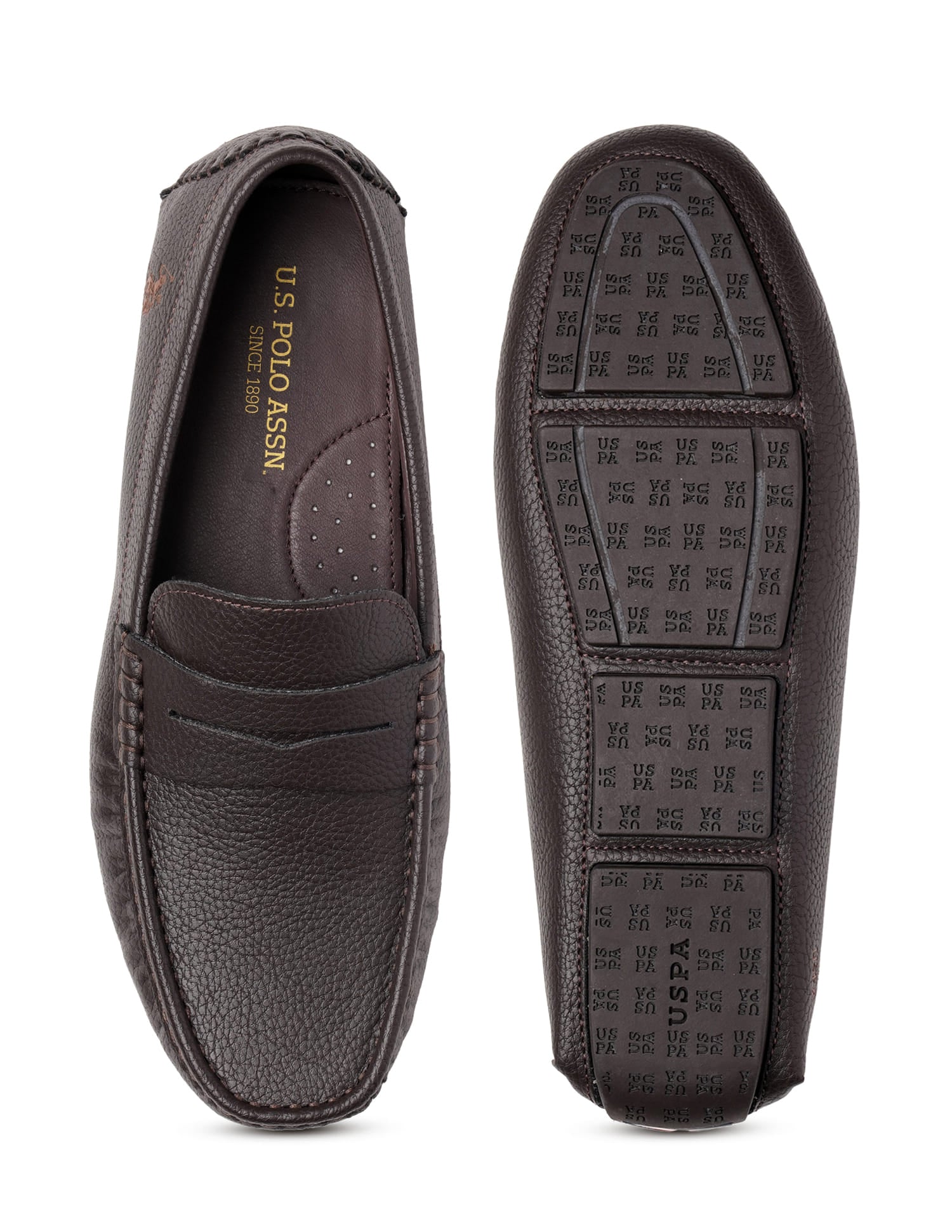 Men Kiger Textured Loafer Brown - U.S. Polo Assn. India | Large