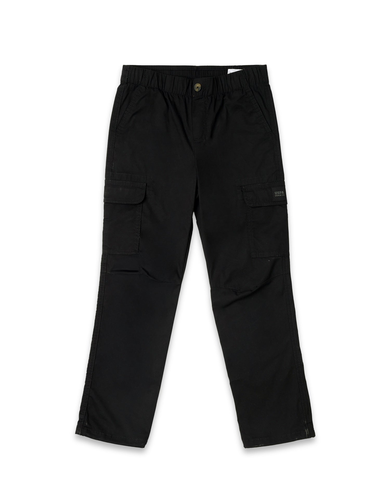 Boys Regular Fit Solid Cargos Black - U.S. POLO ASSN. | Large