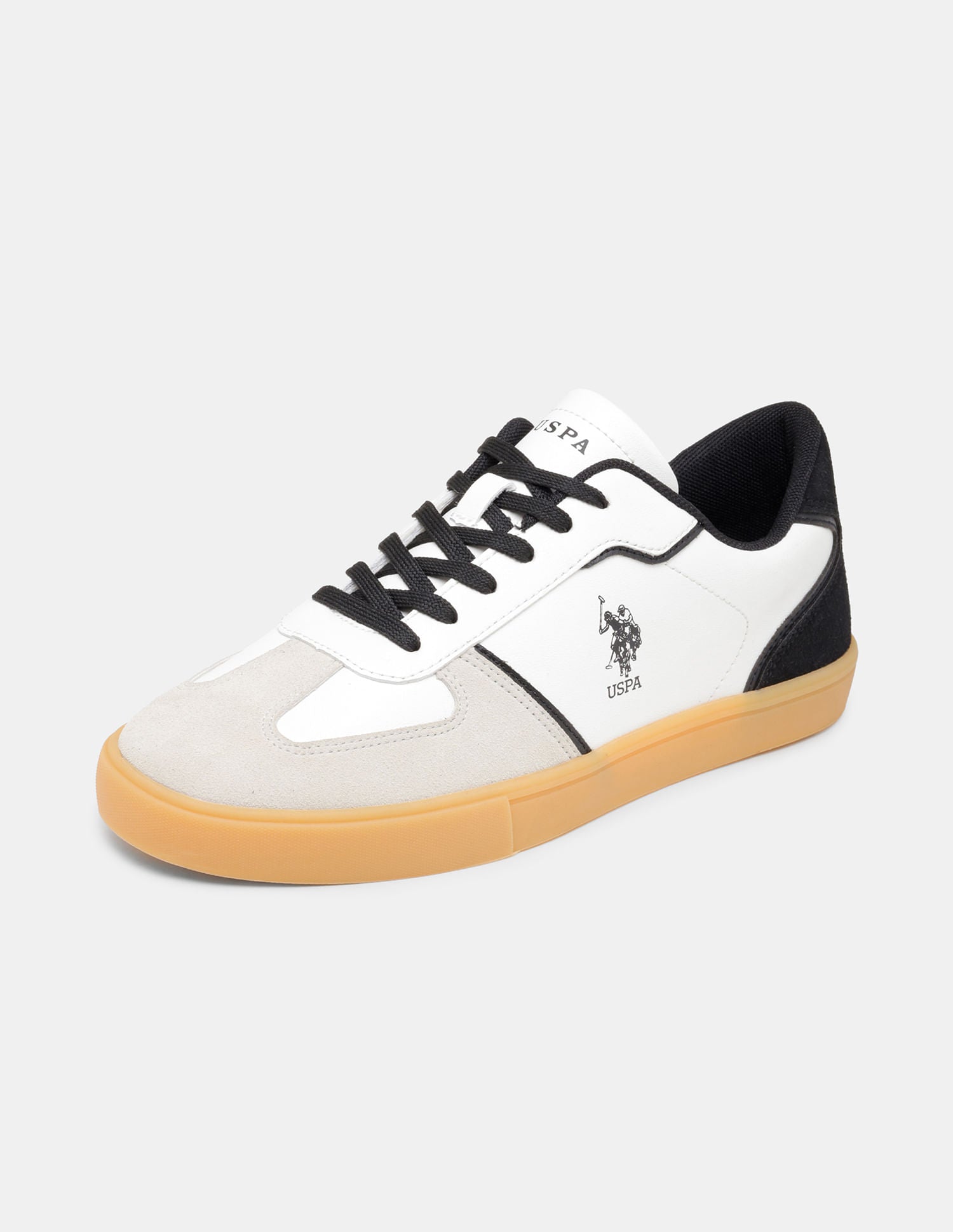Men Colour Blocked Suede Oberon Sneakers Off White - U.S. POLO ASSN. | Large