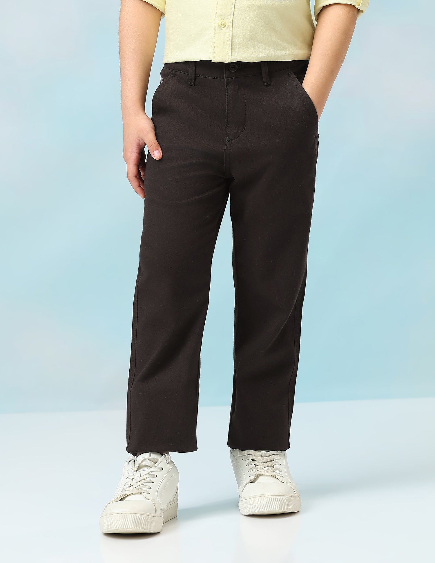 Mid Rise Twill Trousers Dark Brown - U.S. Polo Assn. India | Large