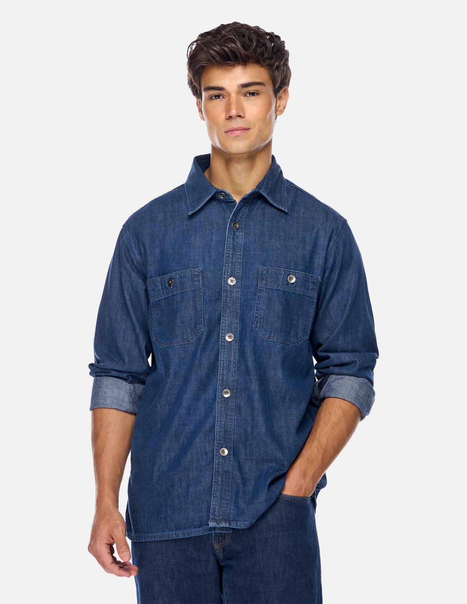 Solid Regular Fit Denim Jacket Indigo - U.S. Polo Assn. India | Large