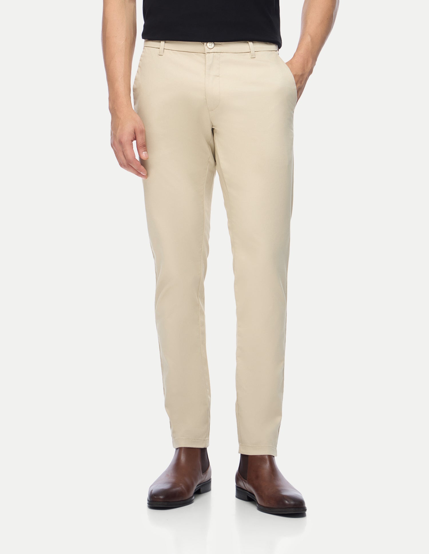 Austin Trim Regular Fit Twill Trousers Beige - U.S. Polo Assn. India | Large