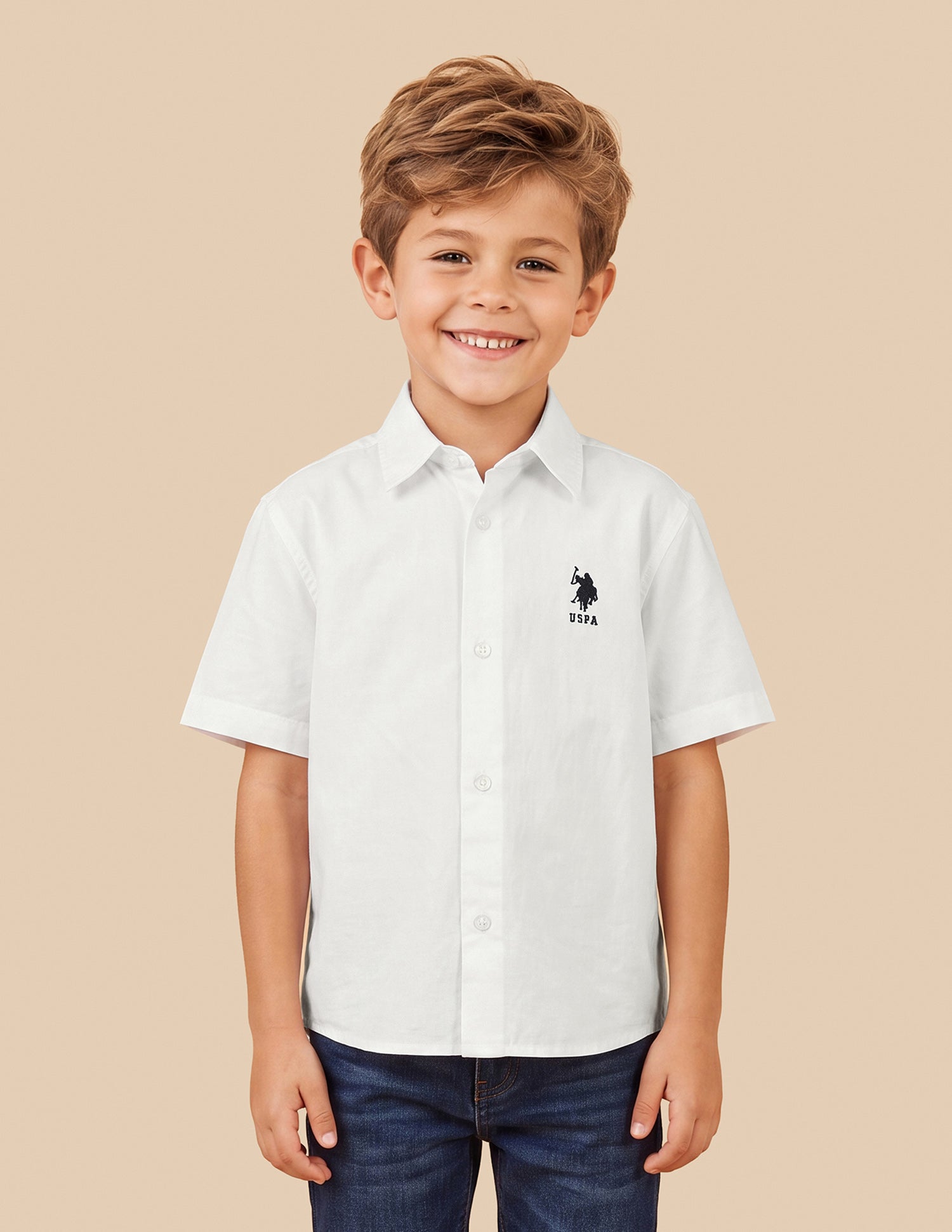 Graphic Brand Printed Oxford Shirt White - U.S. Polo Assn. India | Large