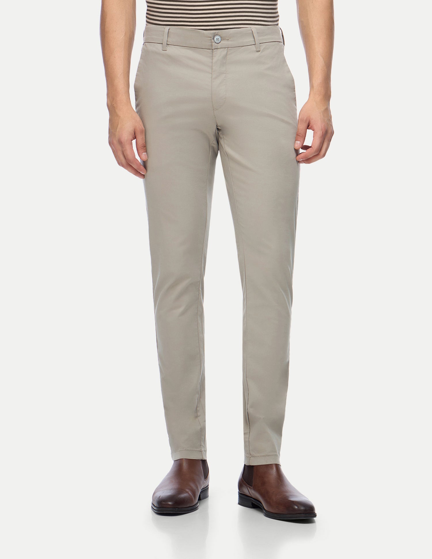 Austin Trim Regular Fit Twill Trousers Light Khaki - U.S. Polo Assn. India | Large