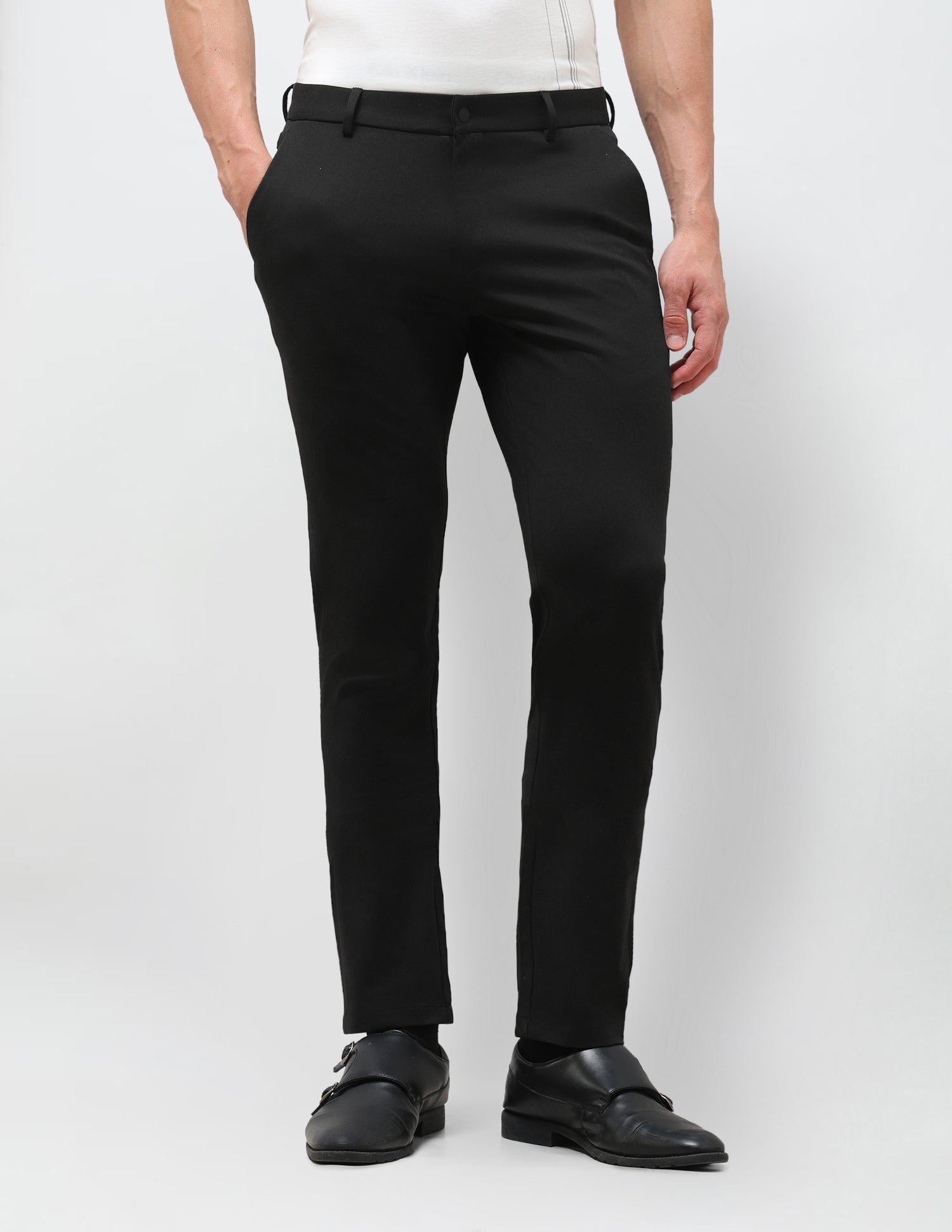 Knitted Austin Slim Fit Trousers Black - U.S. Polo Assn. India | Large