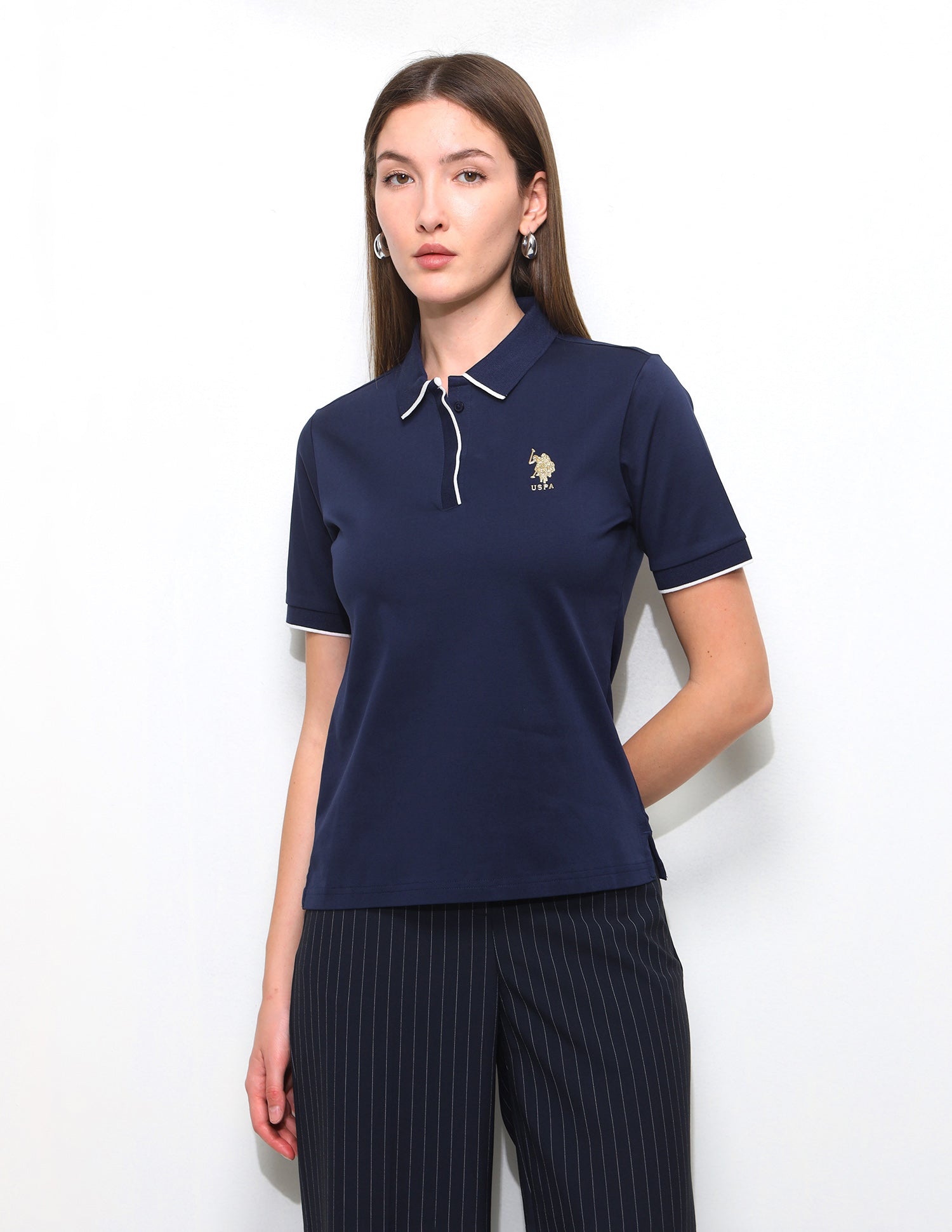 Solid Regular Fit Polo Shirt Navy - U.S. Polo Assn. India | Large