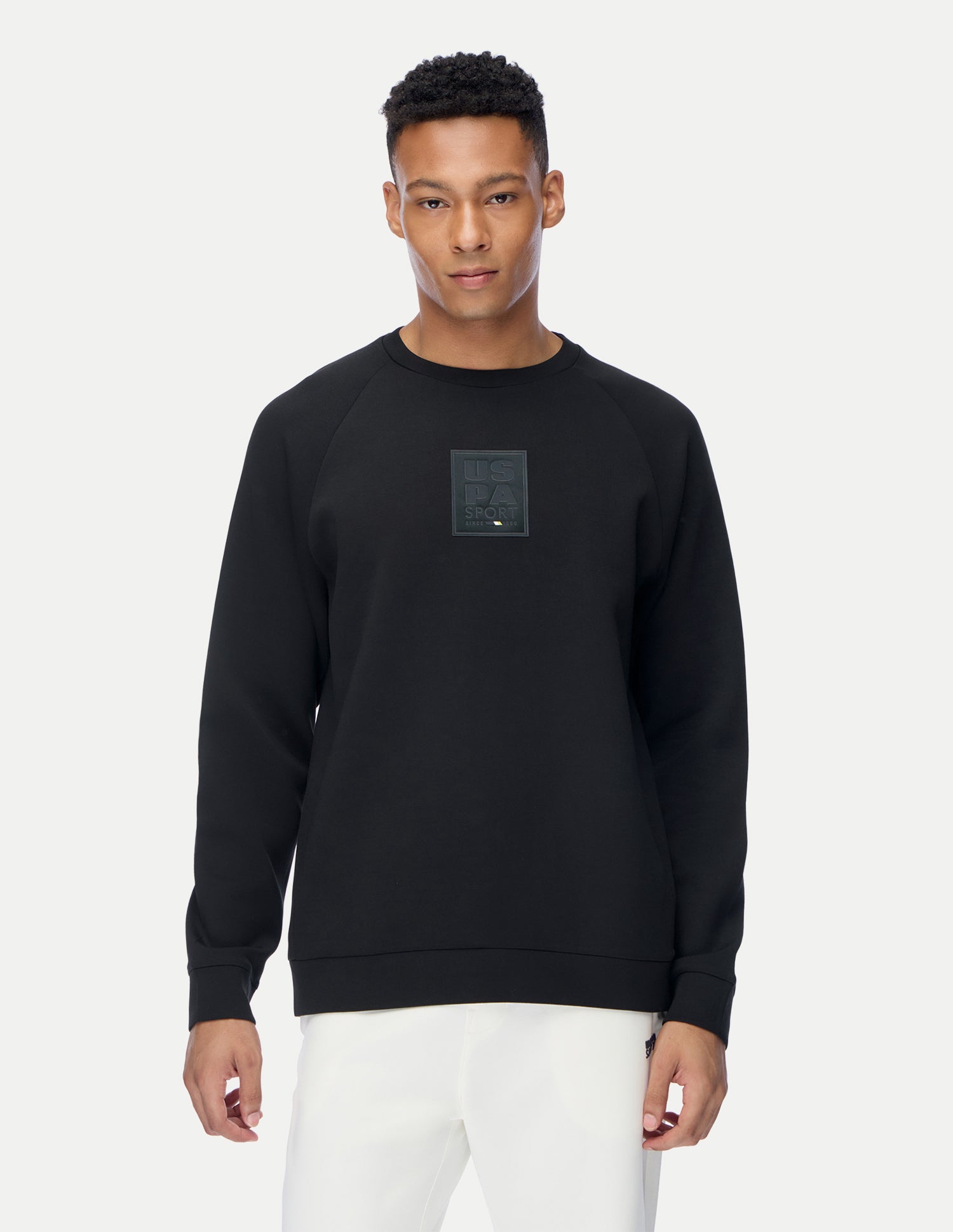Solid Regular Fit Active Sweatshirt Black - U.S. Polo Assn. India | Large