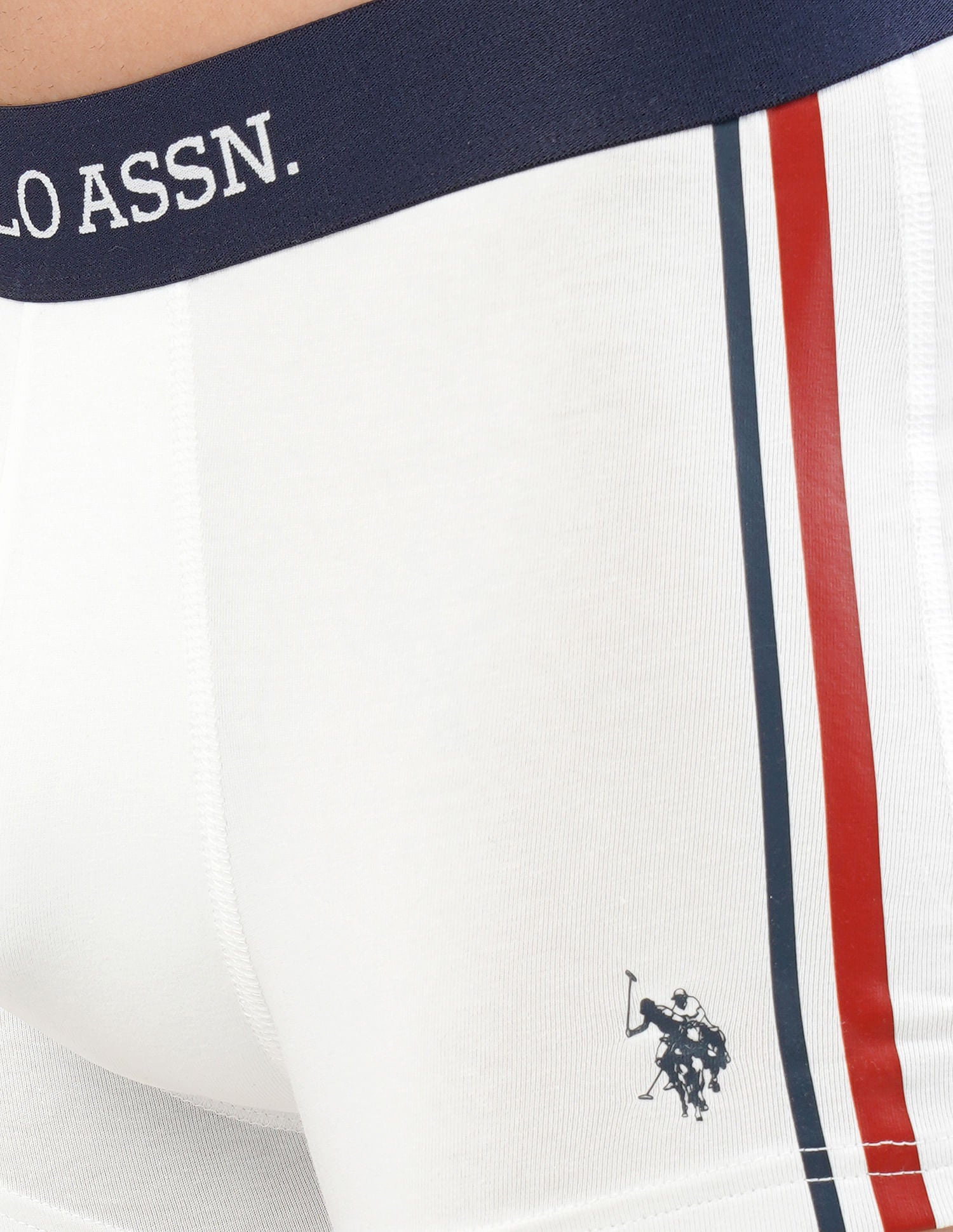 Signature Stripe Antibacterial ET001 Trunks - Pack Of 1 White - U.S. POLO ASSN. | Large