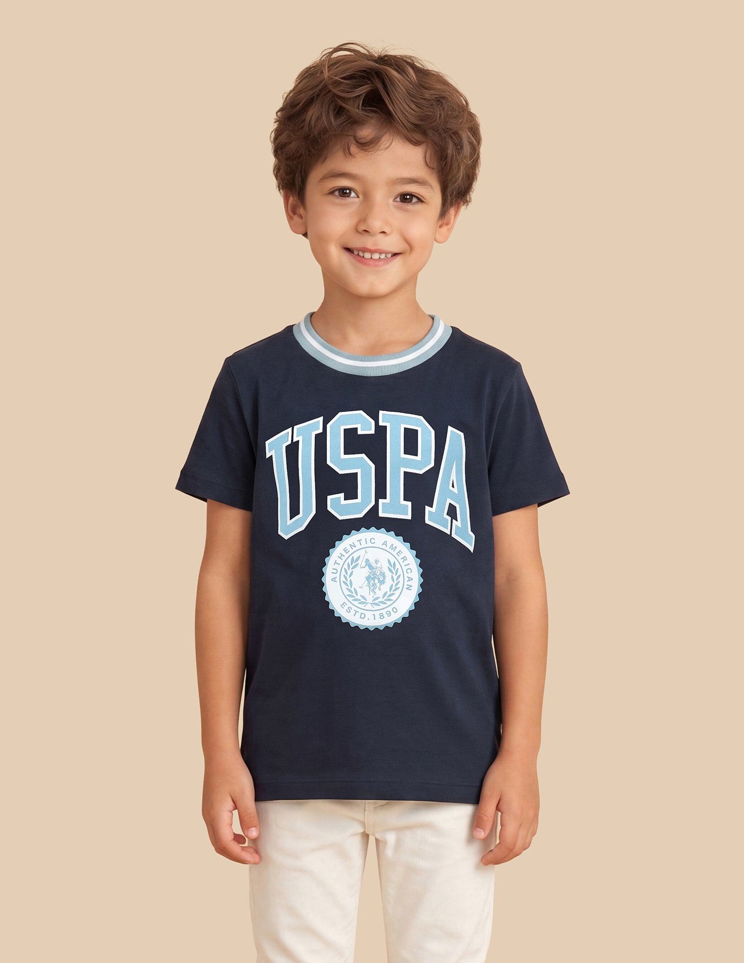 Graphic Brand Printed Regular Fit T-Shirt Navy - U.S. Polo Assn. India | Large