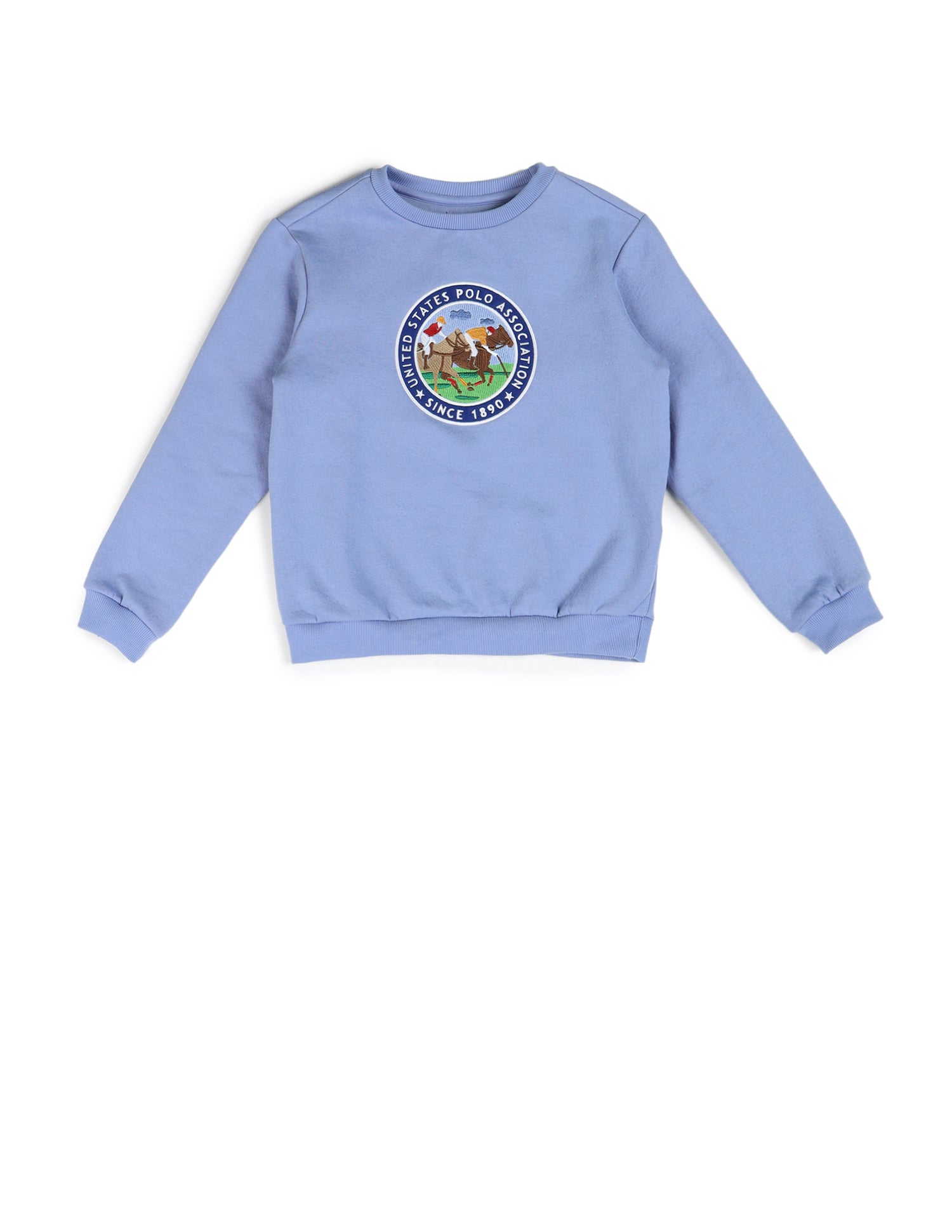 Boys Regular Fit Brand Embroidered Sweatshirt Light Blue - U.S. POLO ASSN. | Large