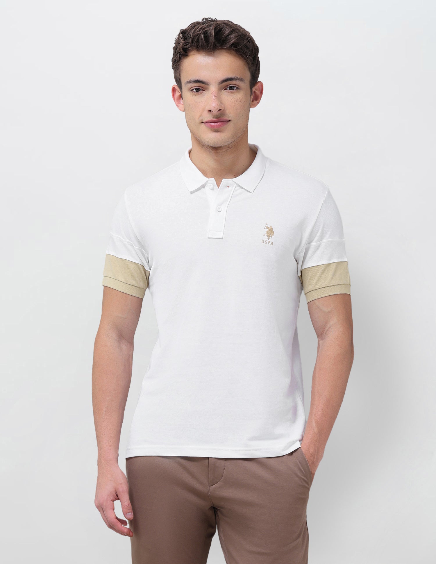 Solid Regular Fit Polo Shirt White - U.S. Polo Assn. India | Large