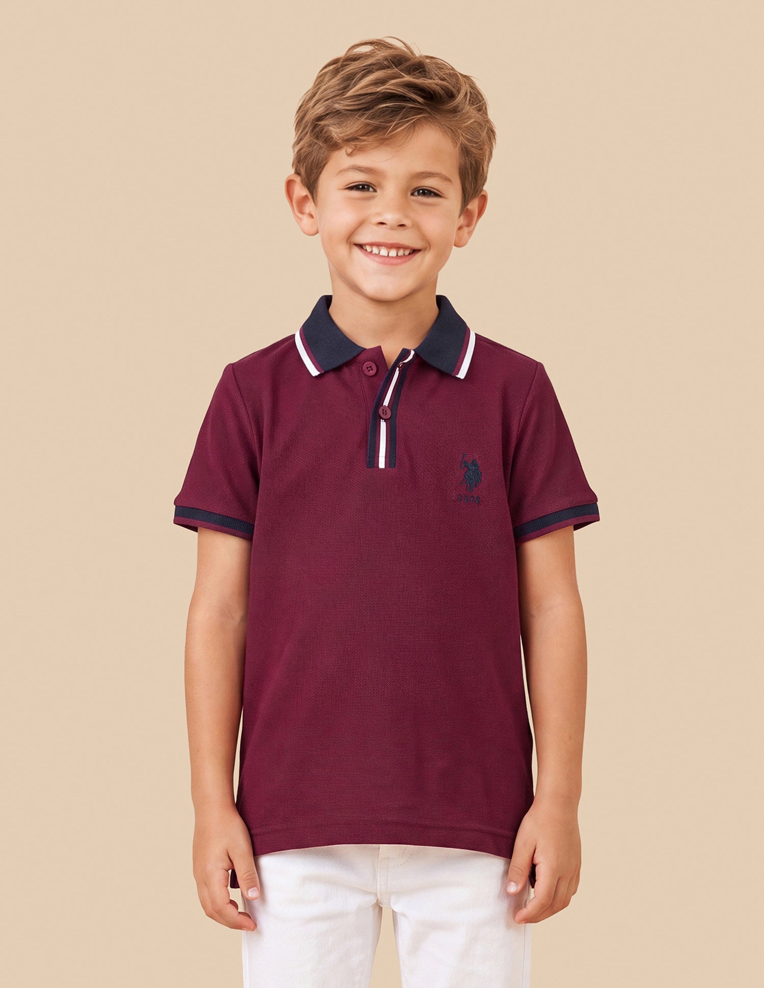 Solid Regular Fit Polo Shirt Maroon - U.S. Polo Assn. India | Large