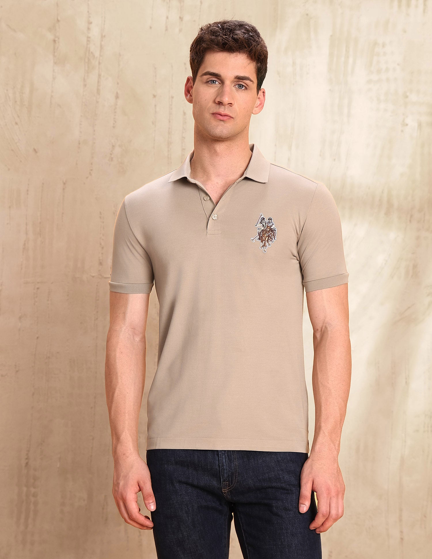 Solid Legend Of Horseshoe Polo Shirt Beige - U.S. POLO ASSN. | Large