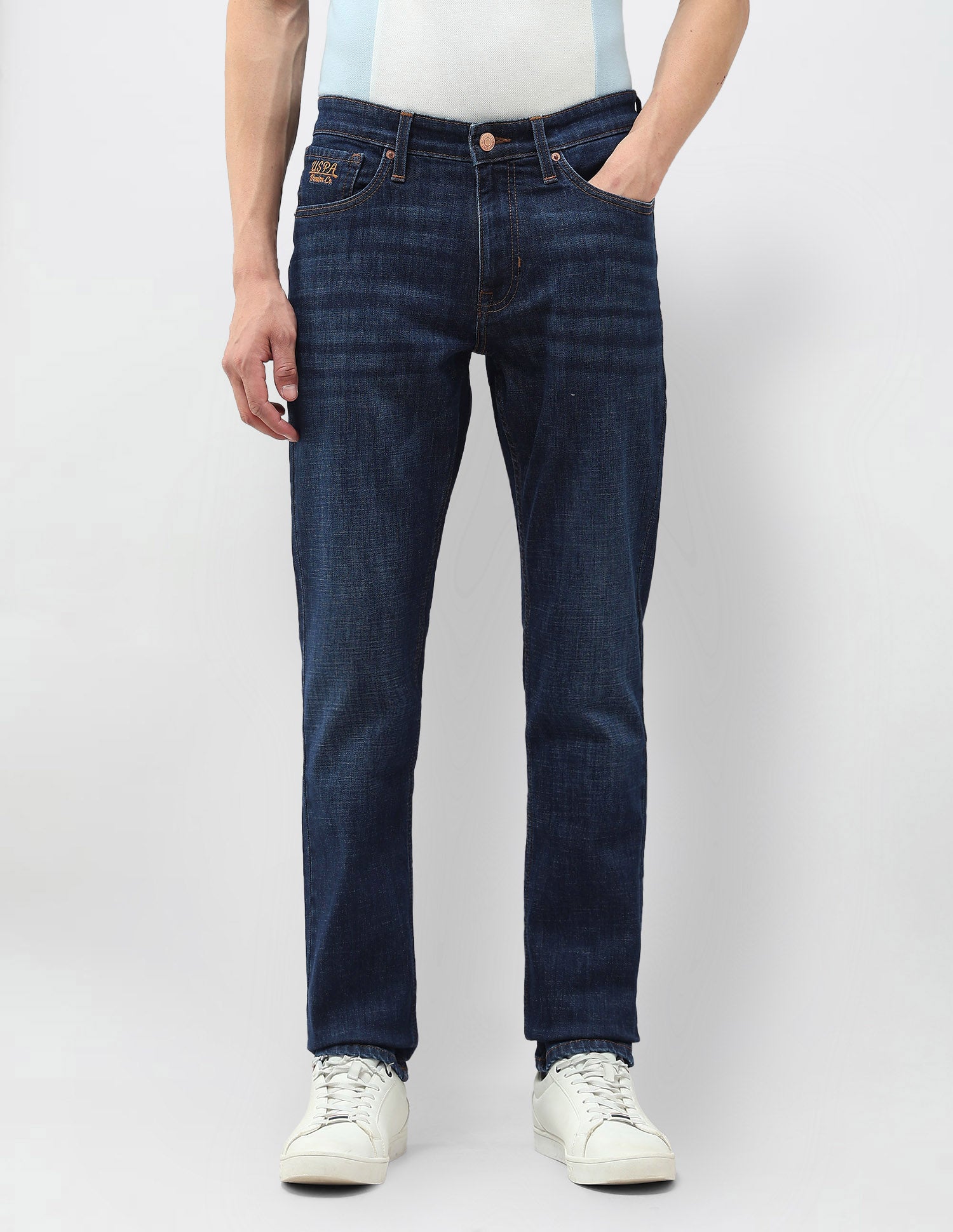 Brandon Slim Tapered Fit Blue Jeans Dark Blue - U.S. POLO ASSN. | Large