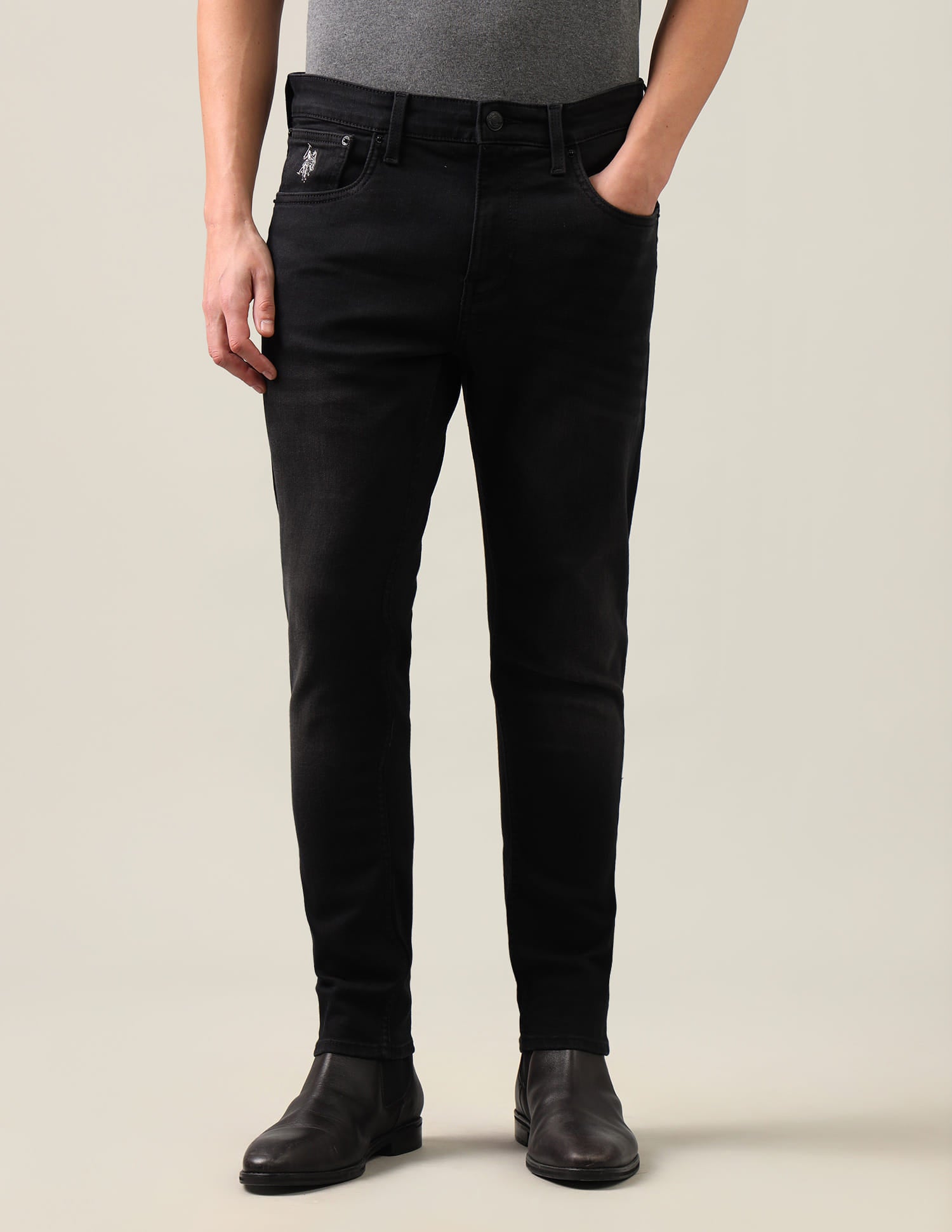 Henry Tapered Fit Black Jeans Black - U.S. Polo Assn. India | Large