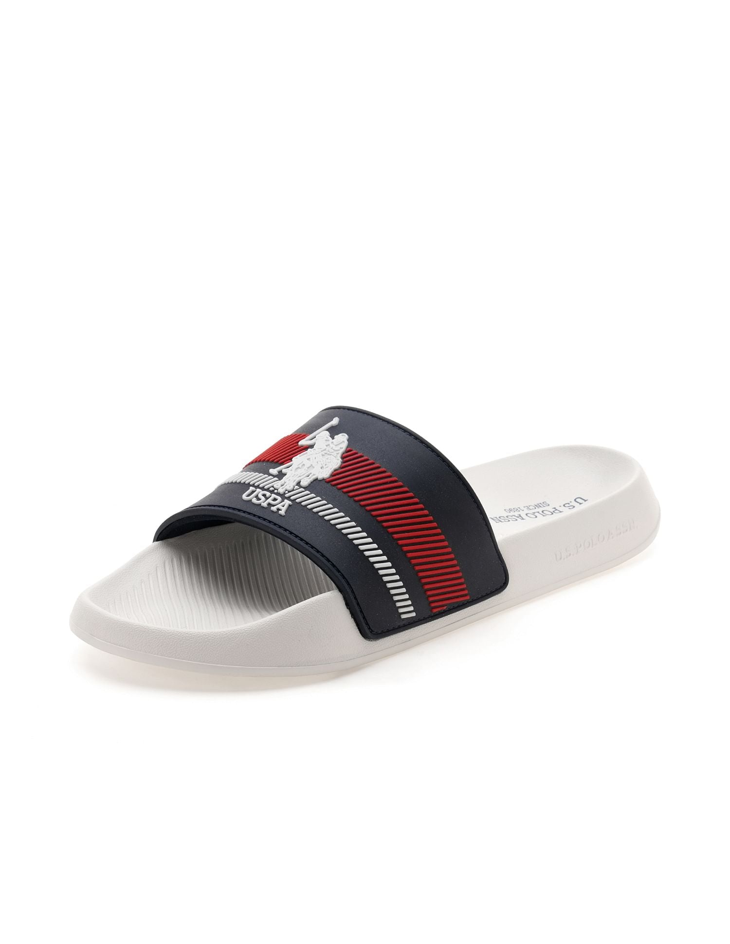 Men Rafa Brand Printed Sliders White - U.S. POLO ASSN. | Large