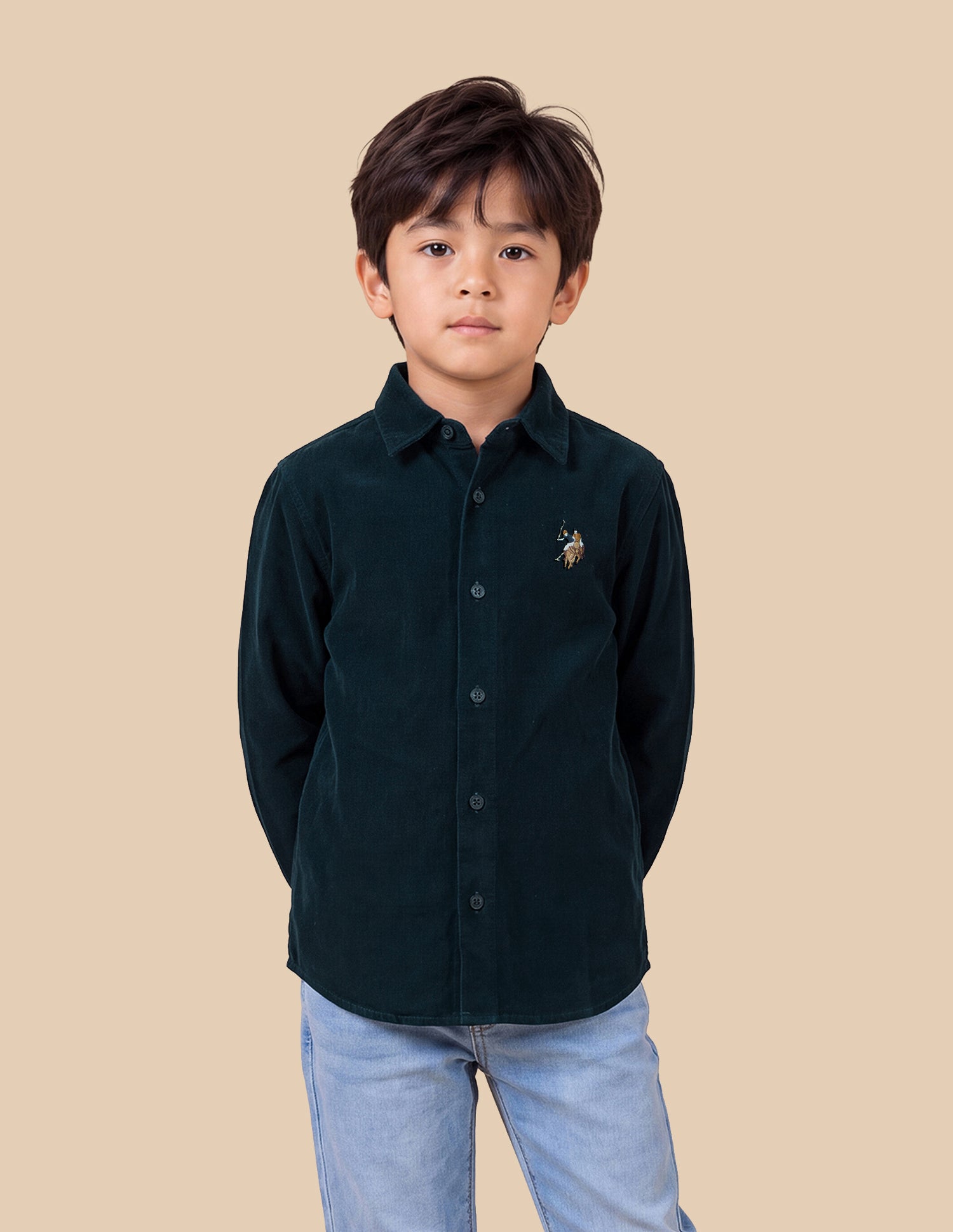 Corduroy Regular Fit Shirt Green - U.S. Polo Assn. India | Large