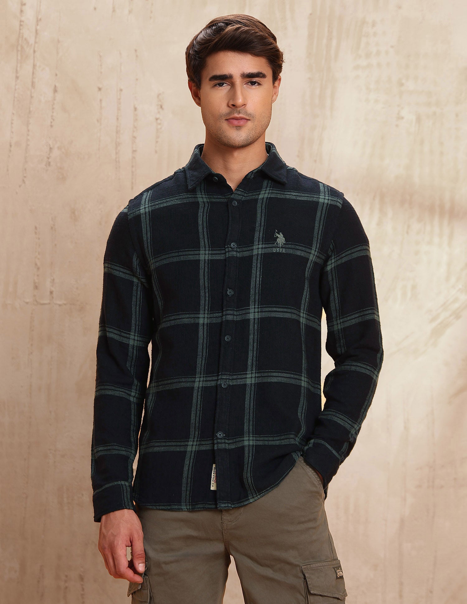 Pure Cotton Slim Fit Shirt Black - U.S. POLO ASSN. | Large