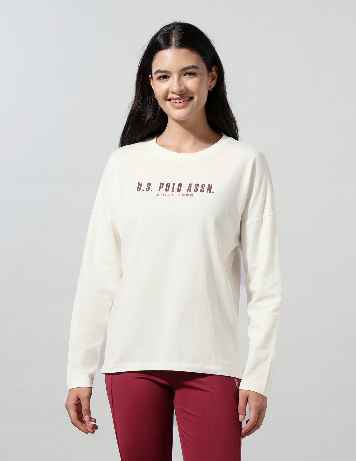 Brand Printed Relaxed Fit T-Shirt Off White - U.S. Polo Assn. India | Large