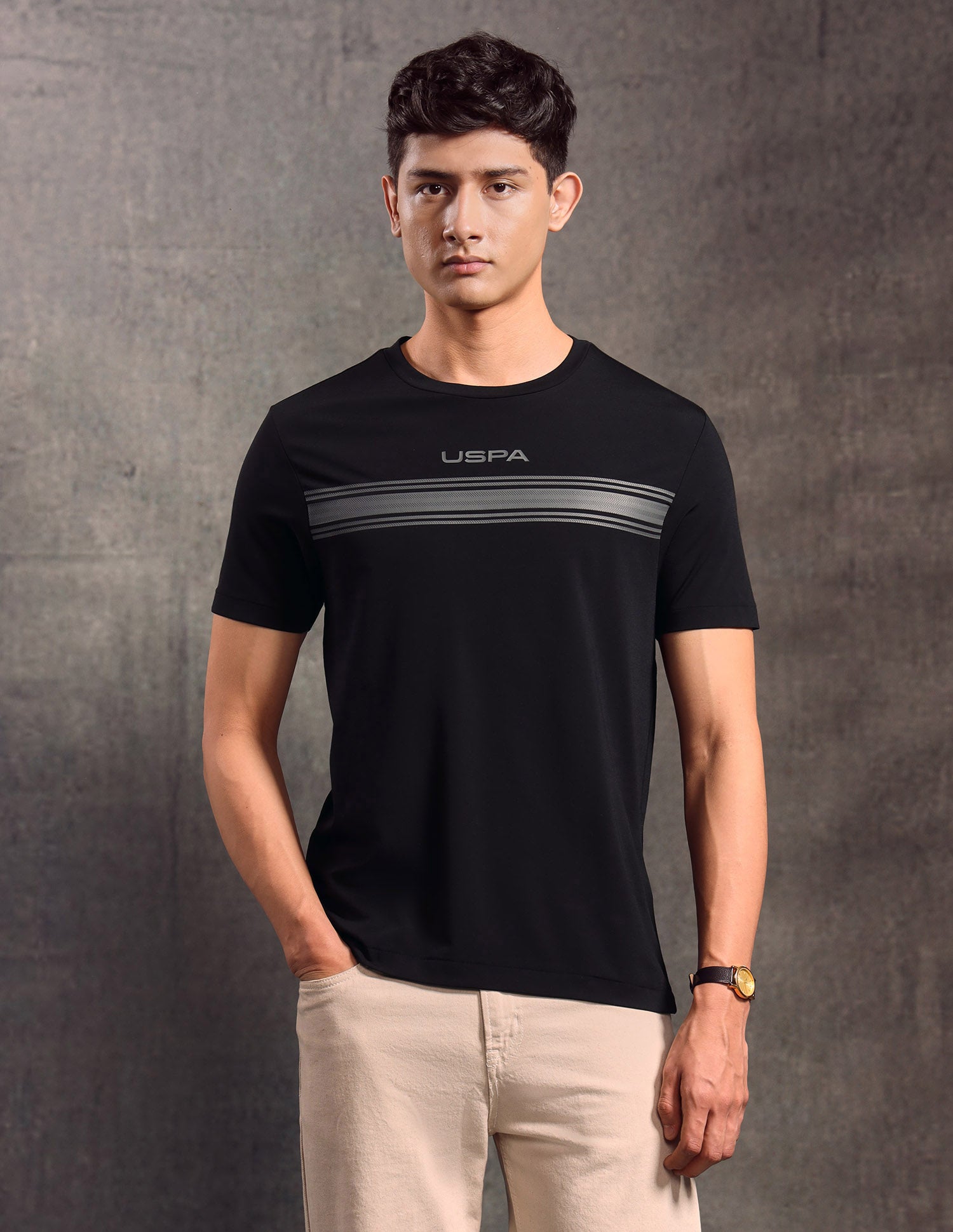 Horizontal Striped Regular Fit T-shirt Black - U.S. POLO ASSN. | Large