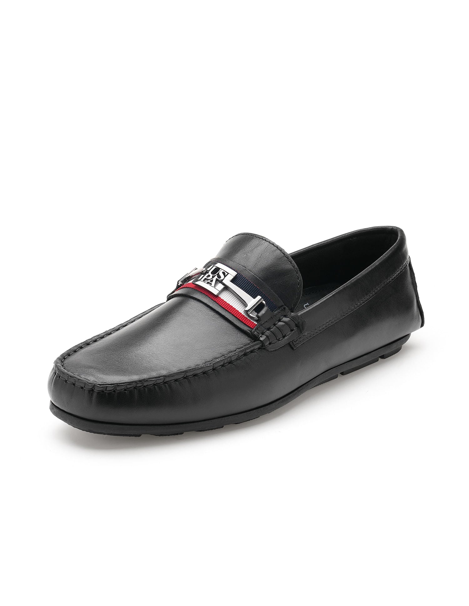 Metallic Logo Patra Slip-Ons Loafers Black - U.S. Polo Assn. India | Large