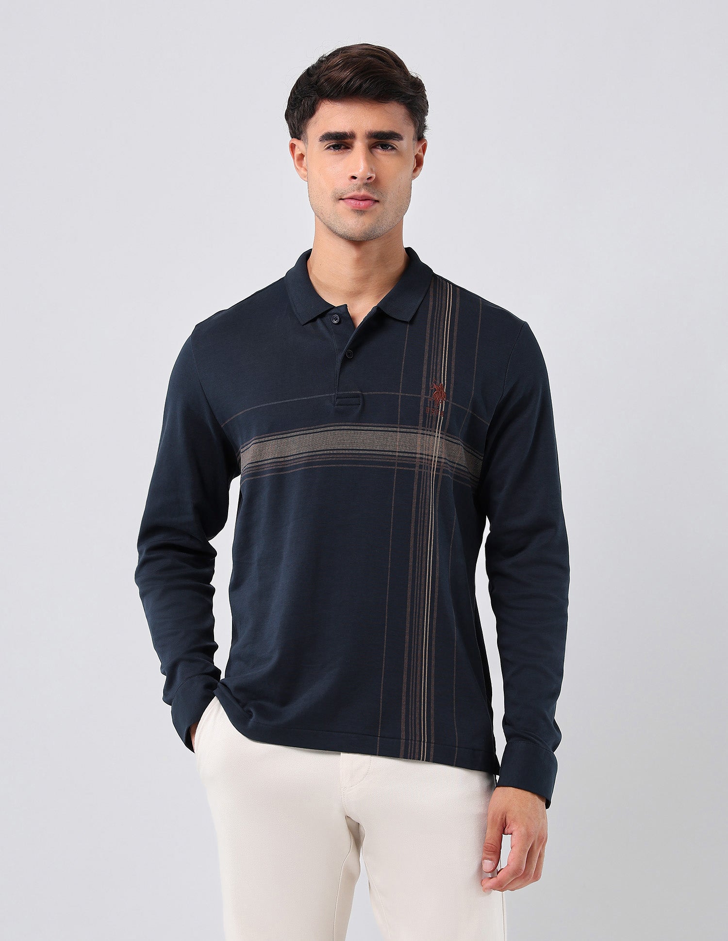 Checked Regular Fit Polo Shirt Navy - U.S. POLO ASSN. | Large