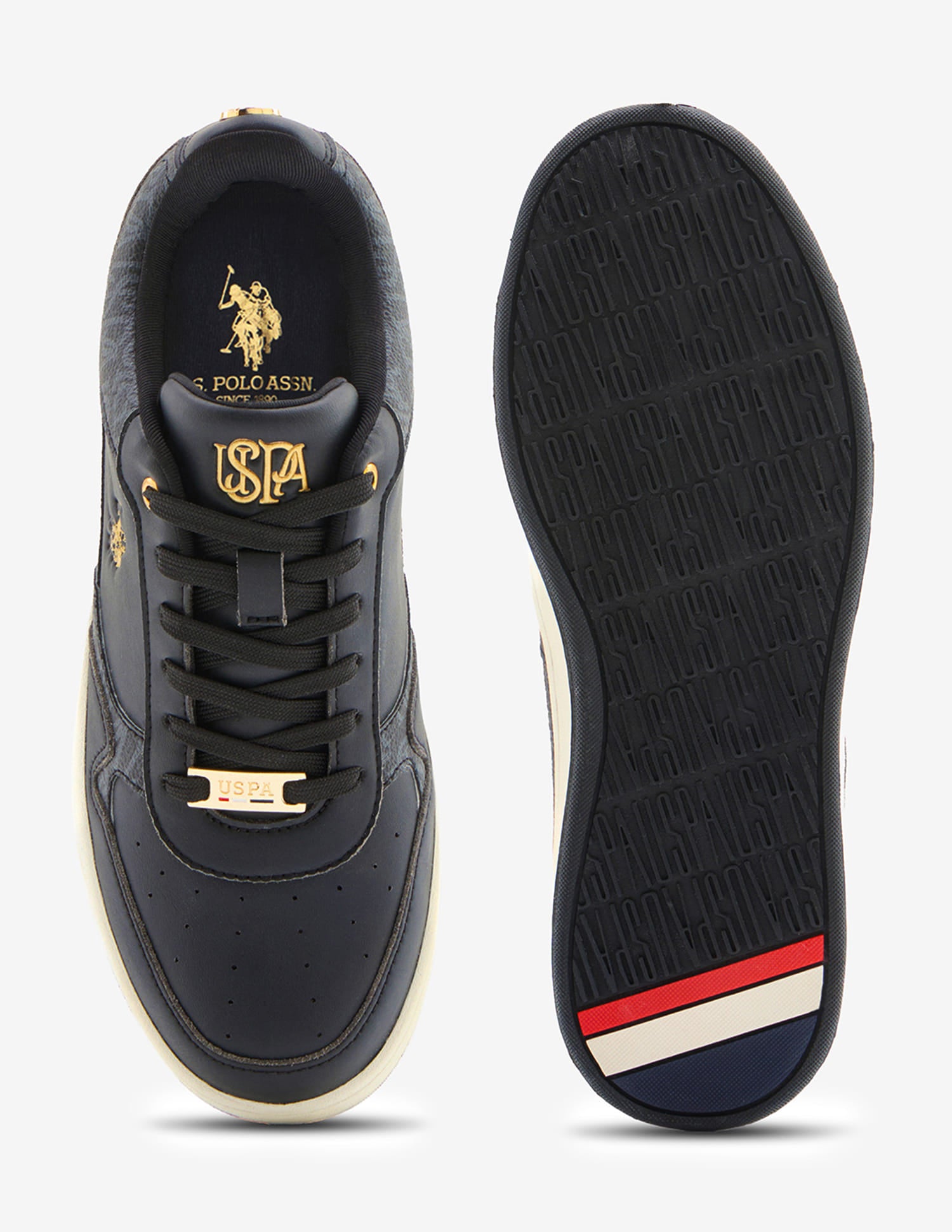 Ira Monogram Printed Sneakers Black - U.S. Polo Assn. India | Large