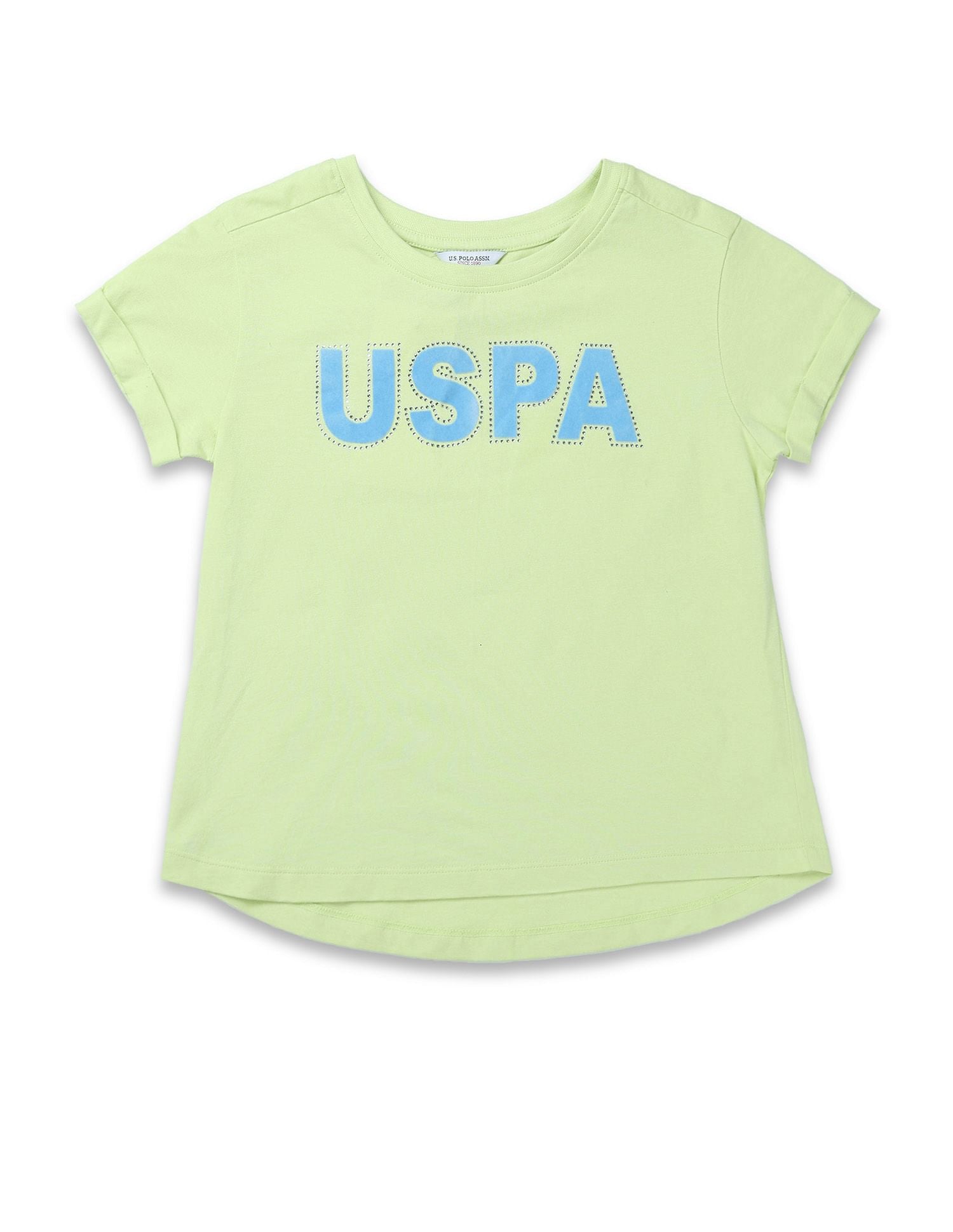 Girls Flock Print Relaxed Fit T-Shirt Yellow - U.S. POLO ASSN. | Large