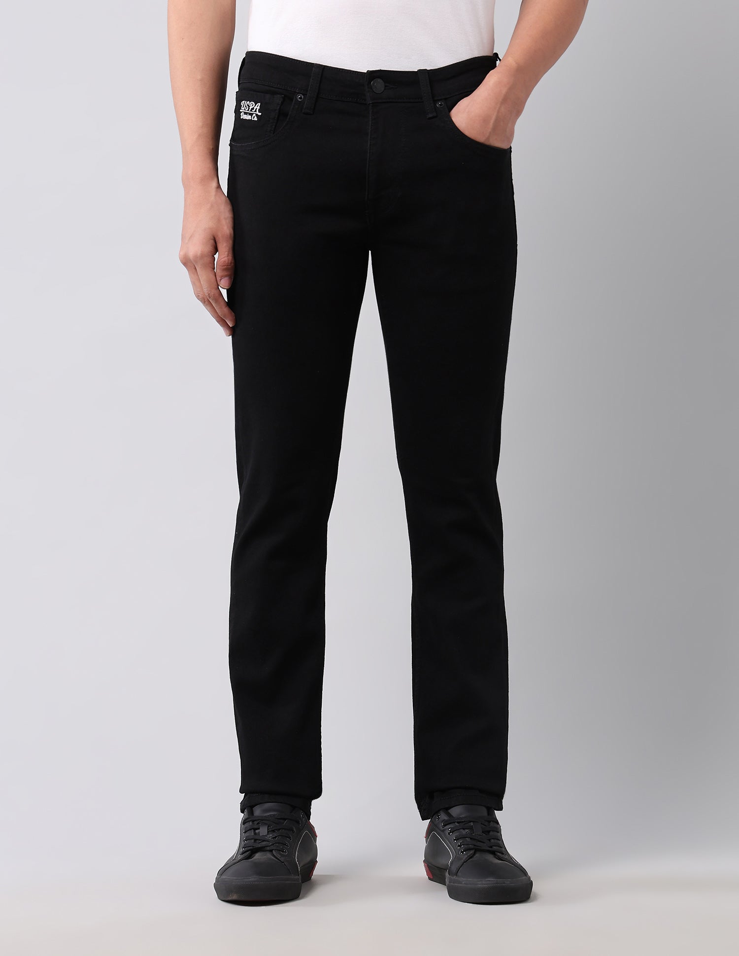 Regallo Skinny Fit Black Jeans Black - U.S. Polo Assn. India | Large