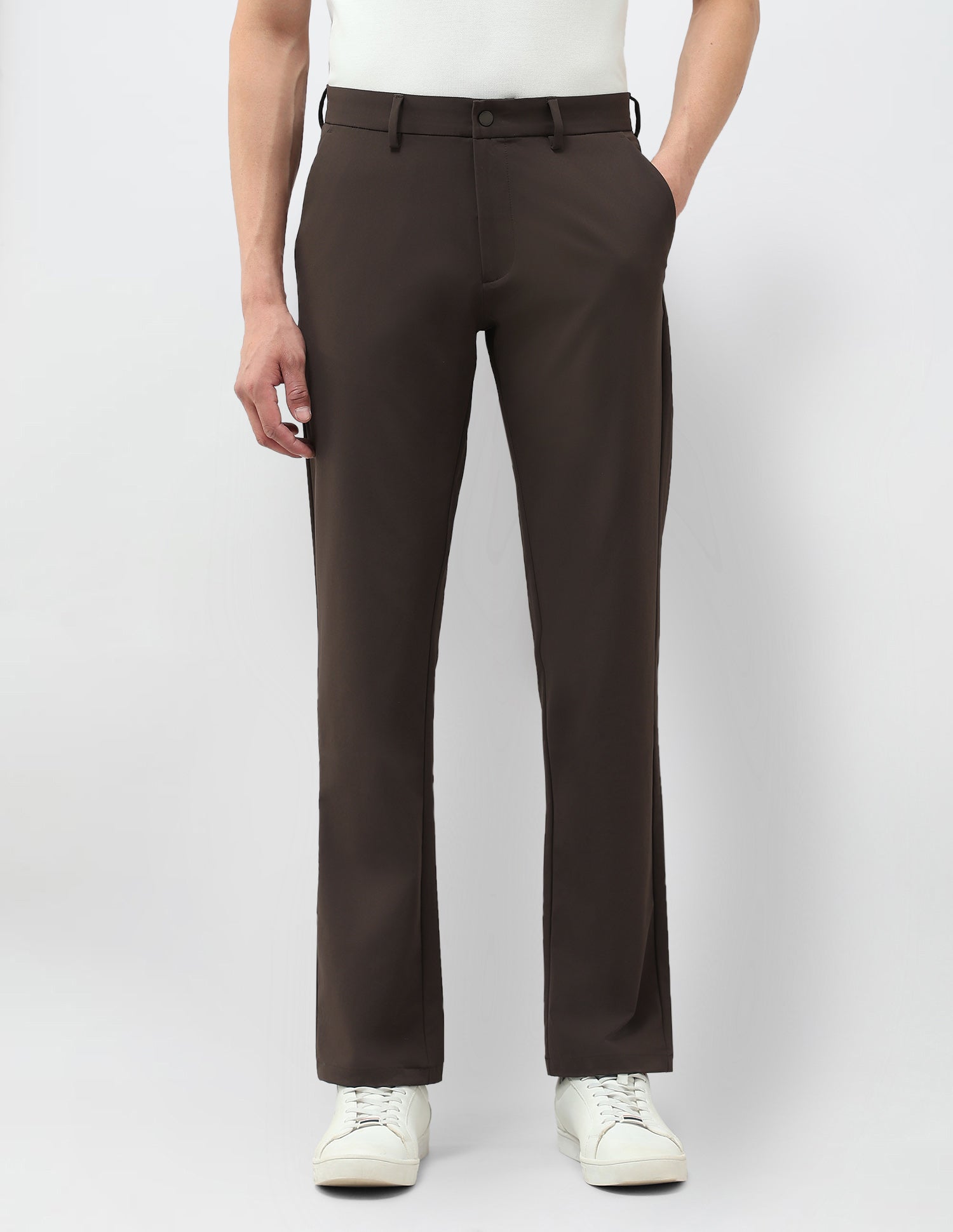 Satin Riley Straight Fit Trousers Choco - U.S. POLO ASSN. | Large