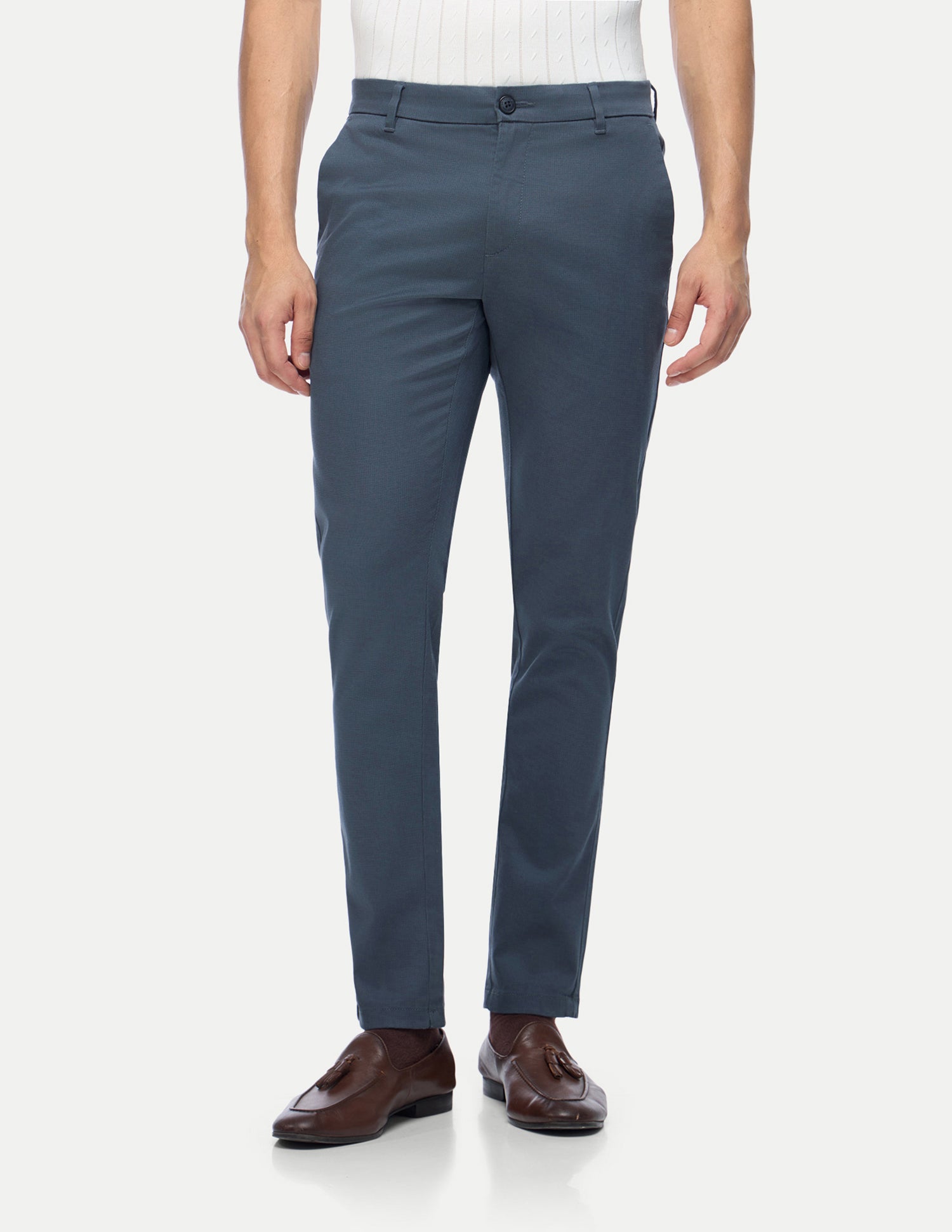 Austin Trim Regular Fit Satin Trousers Navy - U.S. Polo Assn. India | Large