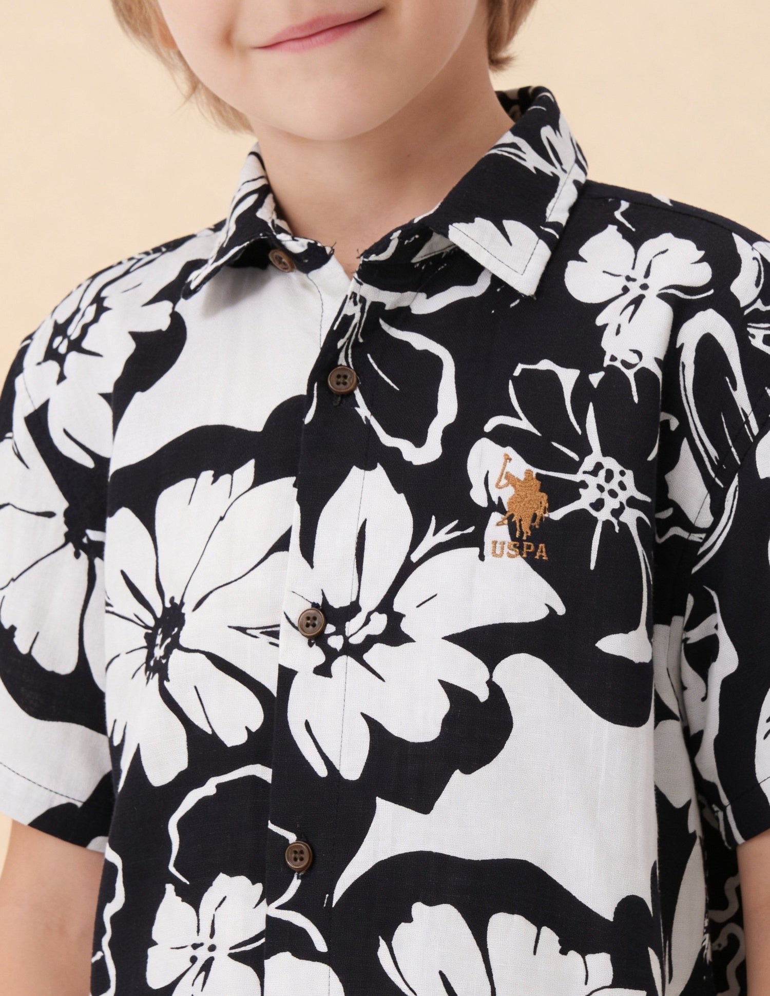 Floral Printed Boxy Fit Shirt Navy - U.S. Polo Assn. India | Large
