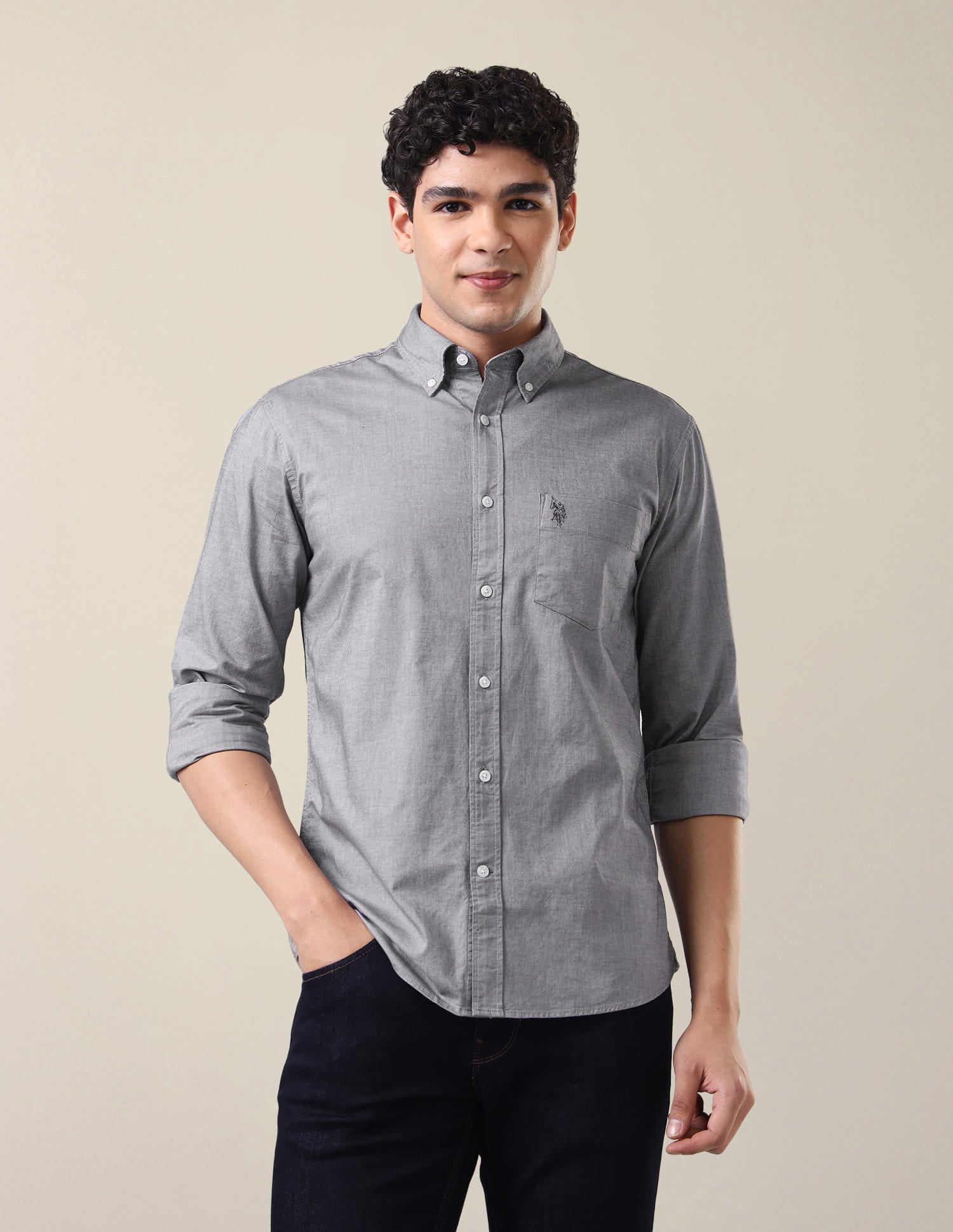 Casa De Campo Solid Shirt Dark Grey - U.S. Polo Assn. India | Large