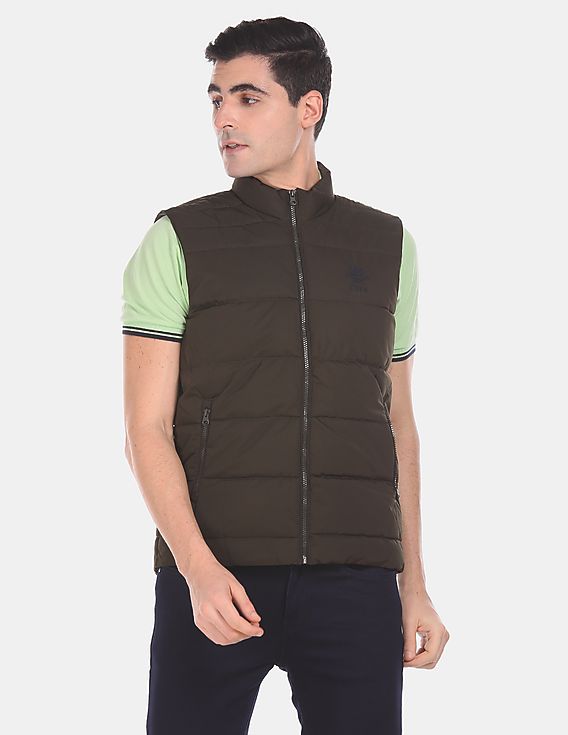 Sleeveless Quilted Gilet Jacket Olive - U.S. Polo Assn. India | Large