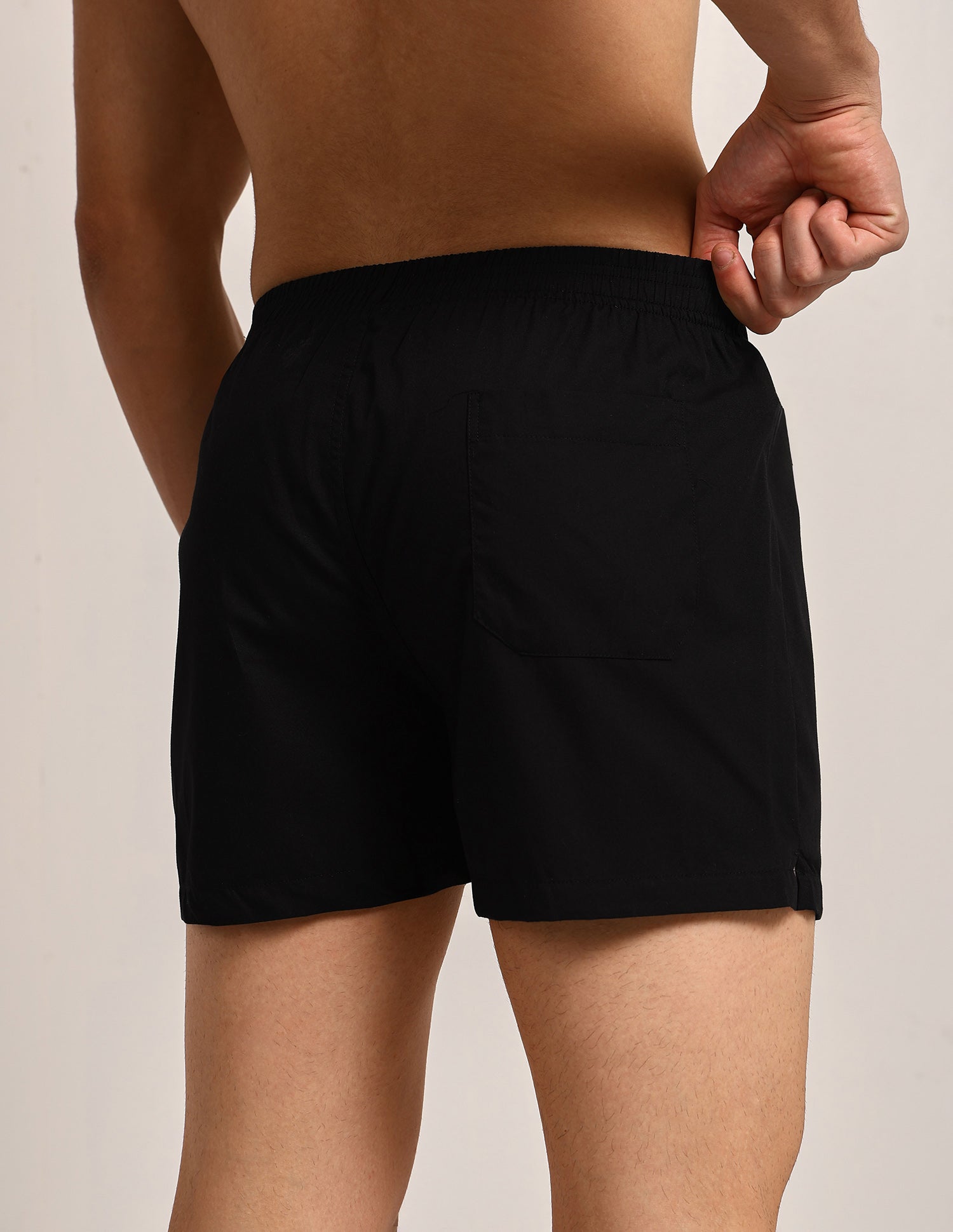 Light Cotton OEX16-P2 Boxer Shorts - Pack Of 2 Ivory & Black - U.S. Polo Assn. India | Large